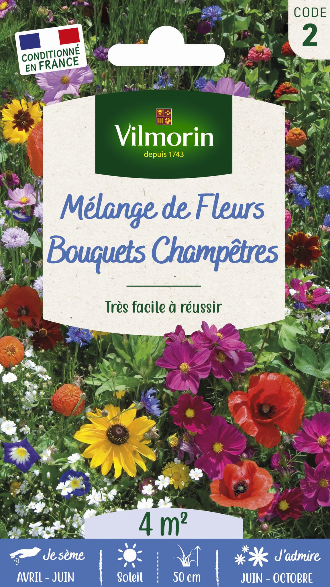 Fleurs pour bouquets champêtres série 2 sachet graines 5 g - Vilmorin