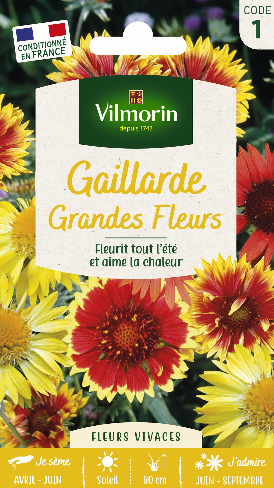 Gaillarde variée a grande fleur série 1 sachet graines 1,5 g - Vilmorin