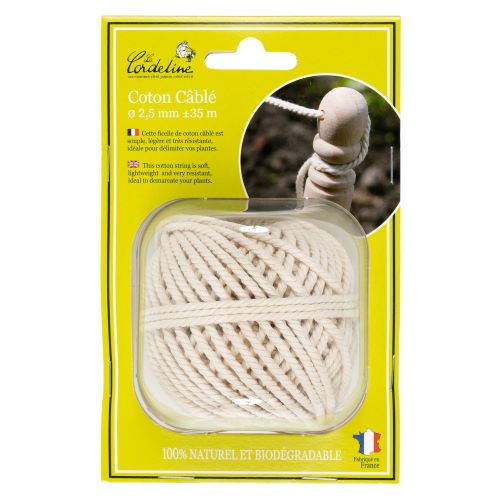 La Cordeline - Pelote de coton câblé naturel Ø2,5 mm ± 35 m