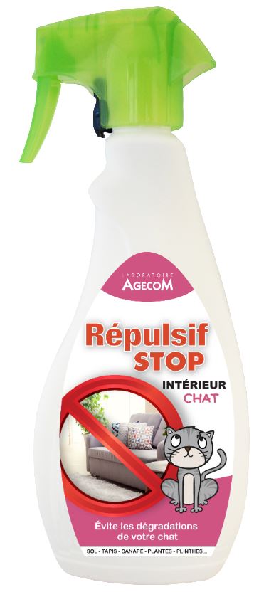 Agecom - Répulsif Stop - Spray Intérieur - Chat fl/ 500 ml