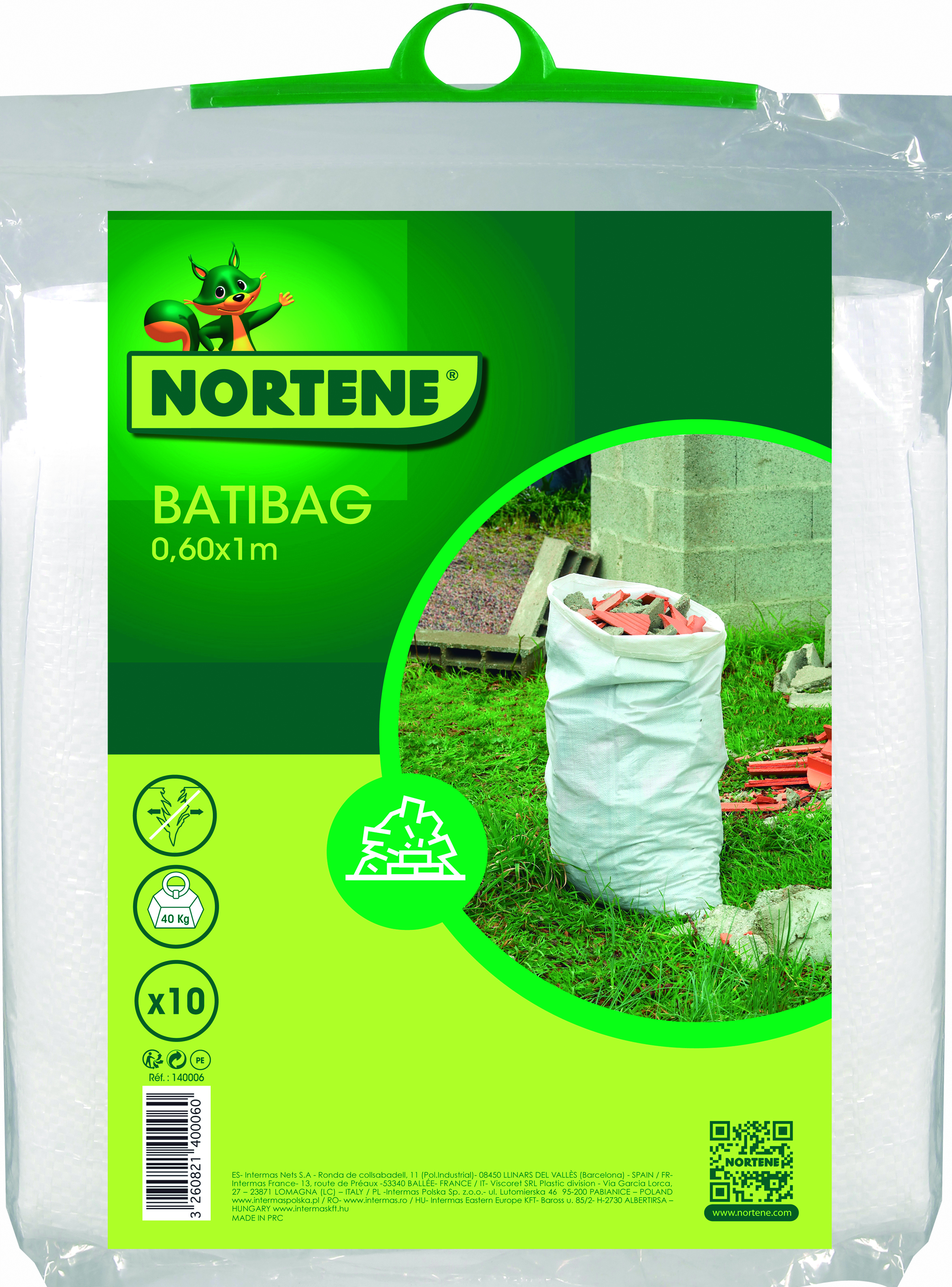 Nortene 10 Sacs déchets verts GARDENSAC 130L