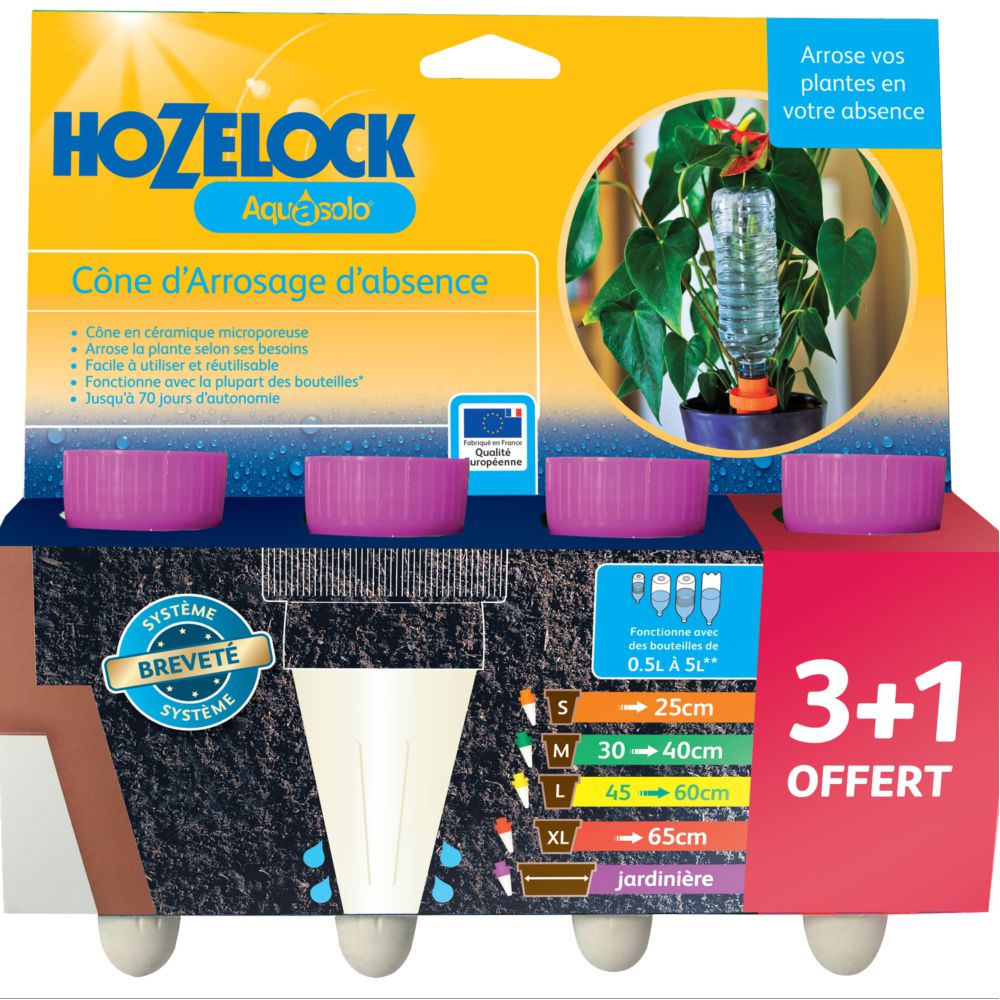 Hozelock - Cônes d'arrosage Aquasolo pack 3+1 7 cl violet - Gamm vert