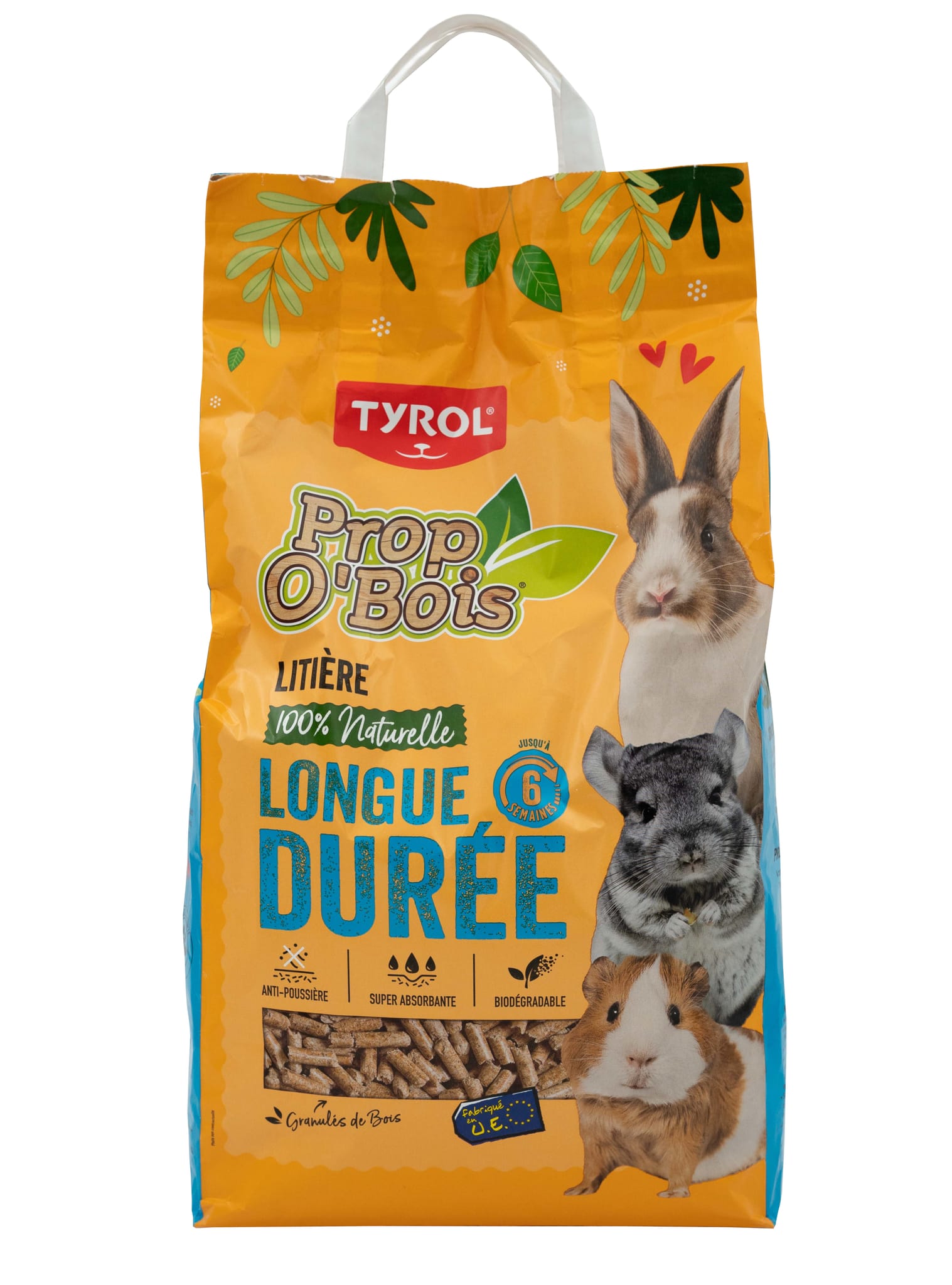 Litière pour rongeurs avec granulés Prop o bois 100 % naturelle 10L - TYROL