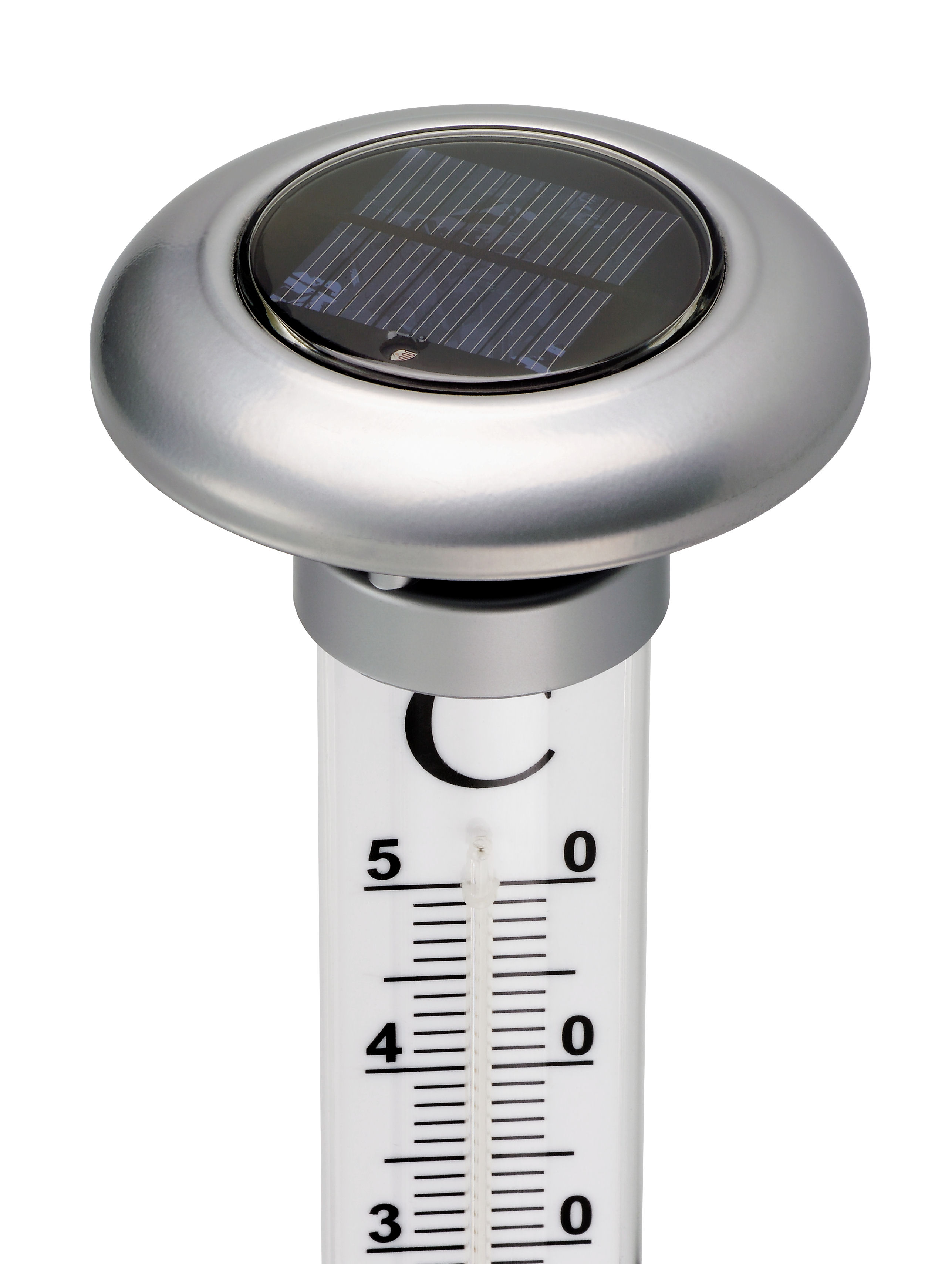Thermomètre géant de jardin led solaire