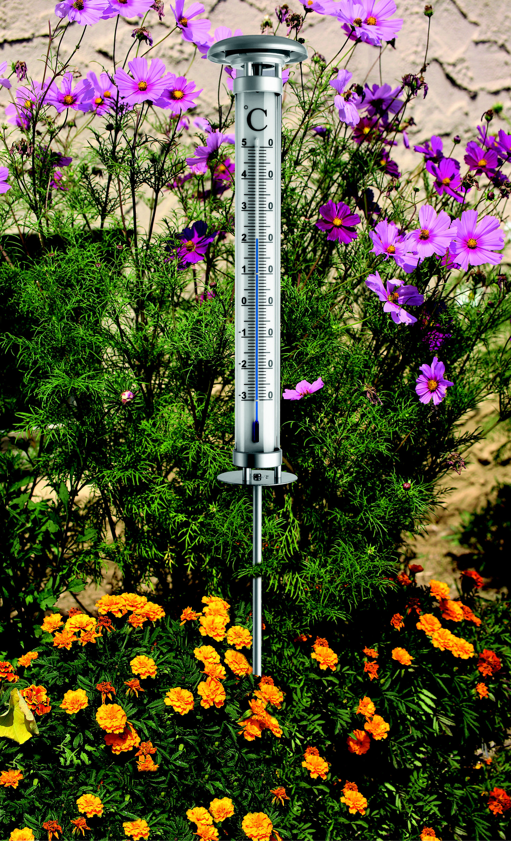 Solino, grand thermomètre solaire de jardin