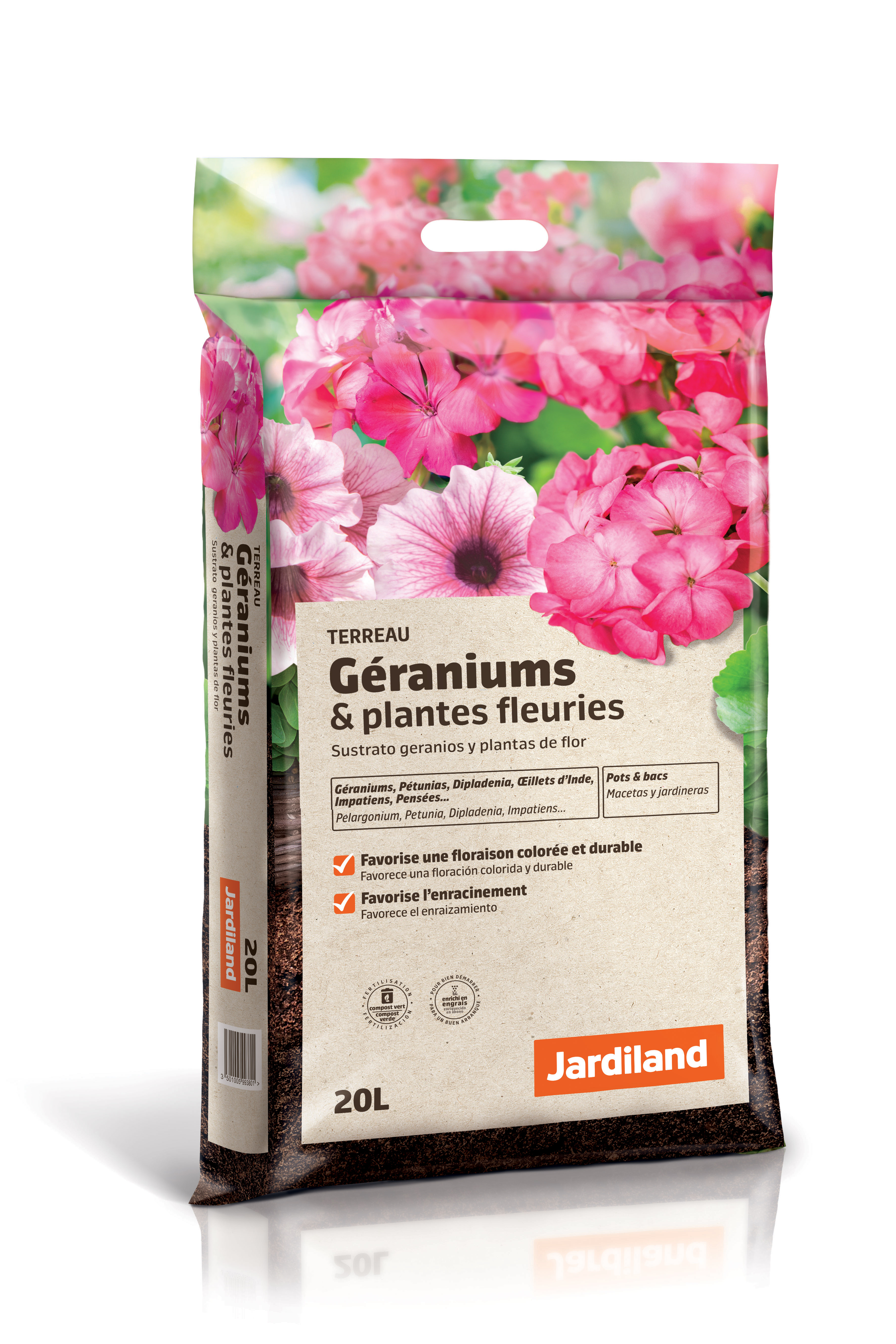 Terreau pour géraniums et plantes fleuries 60l