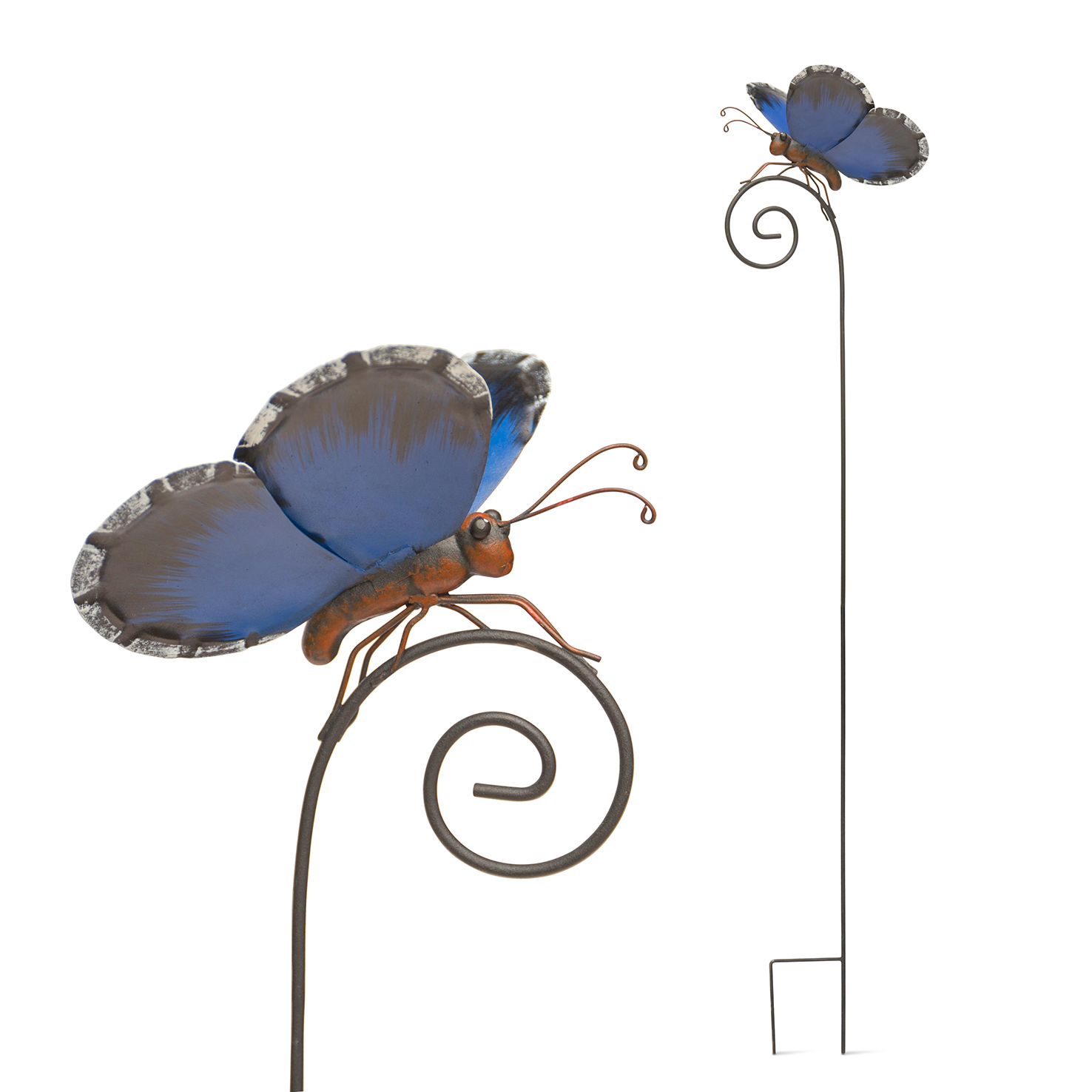 Garden ID - Tuteur métal papillon bleu L.14 x l.18 x H.98 cm - Jardiland
