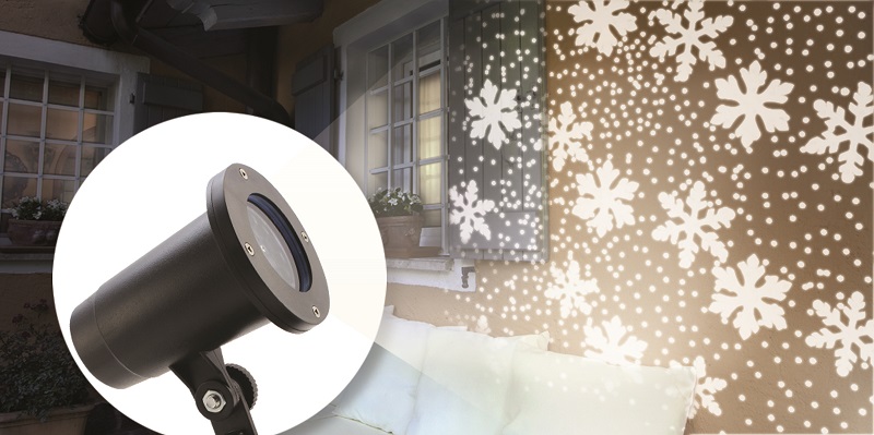 Projecteur flocon de neige de Noël, Gemmy Lightshow intérieur/extérieur,  lumière blanche DEL 119830