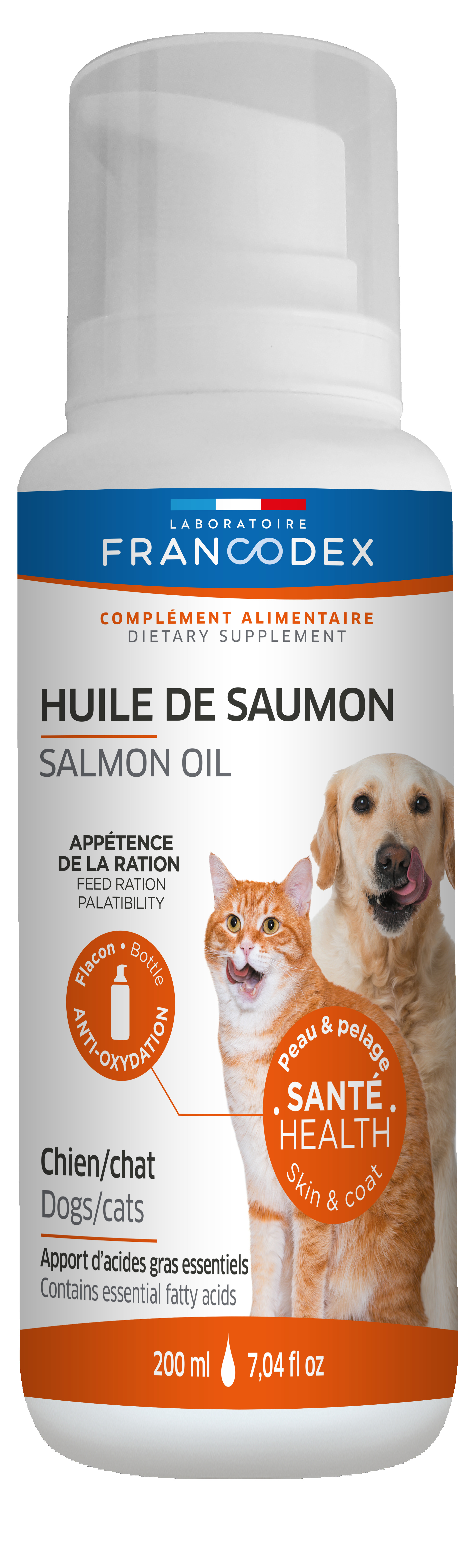 Complément alimentaire pour chien et chat huile de saumon Nobby