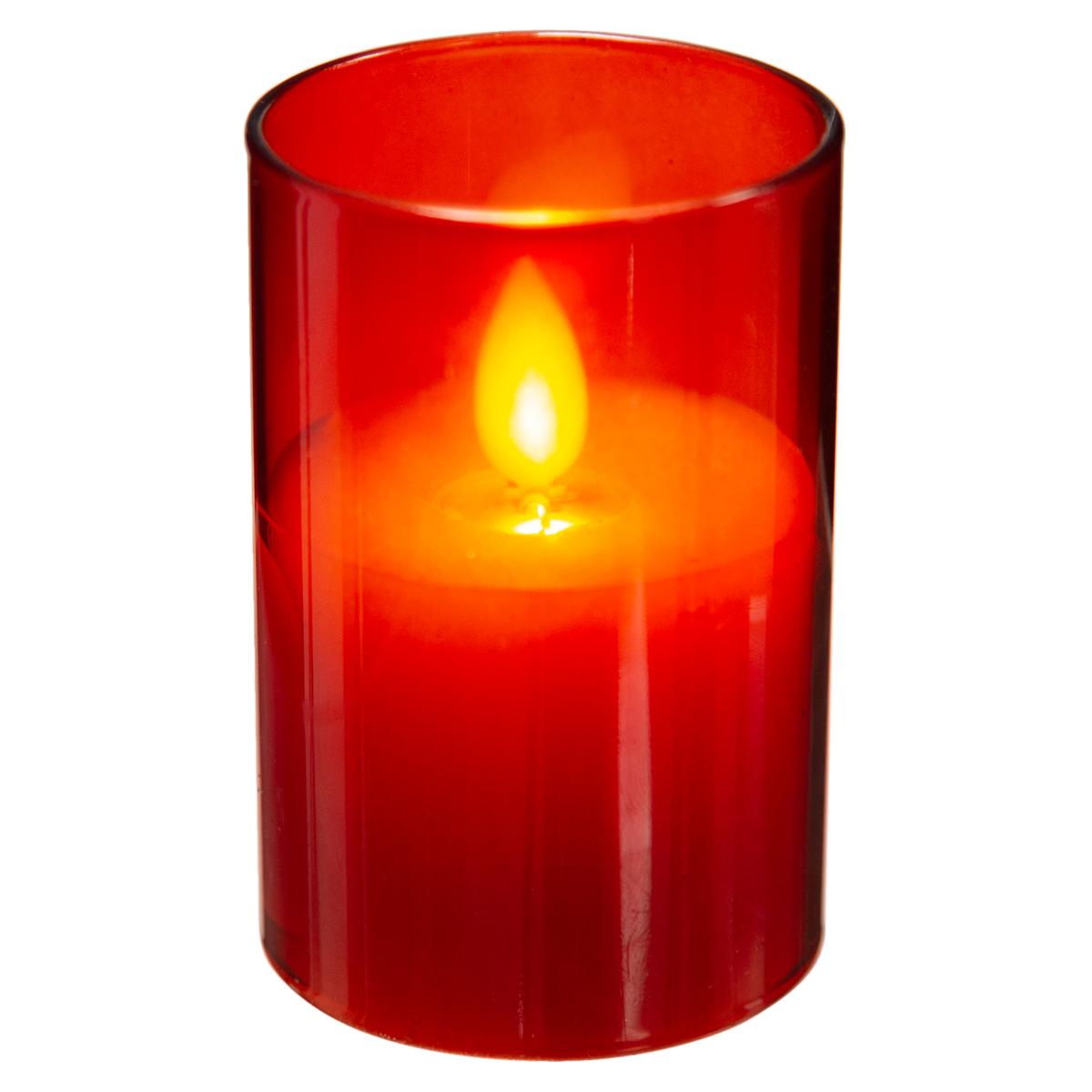 Bougie LED coeur rouge flamme vacillante : Bougies fantaisie sur