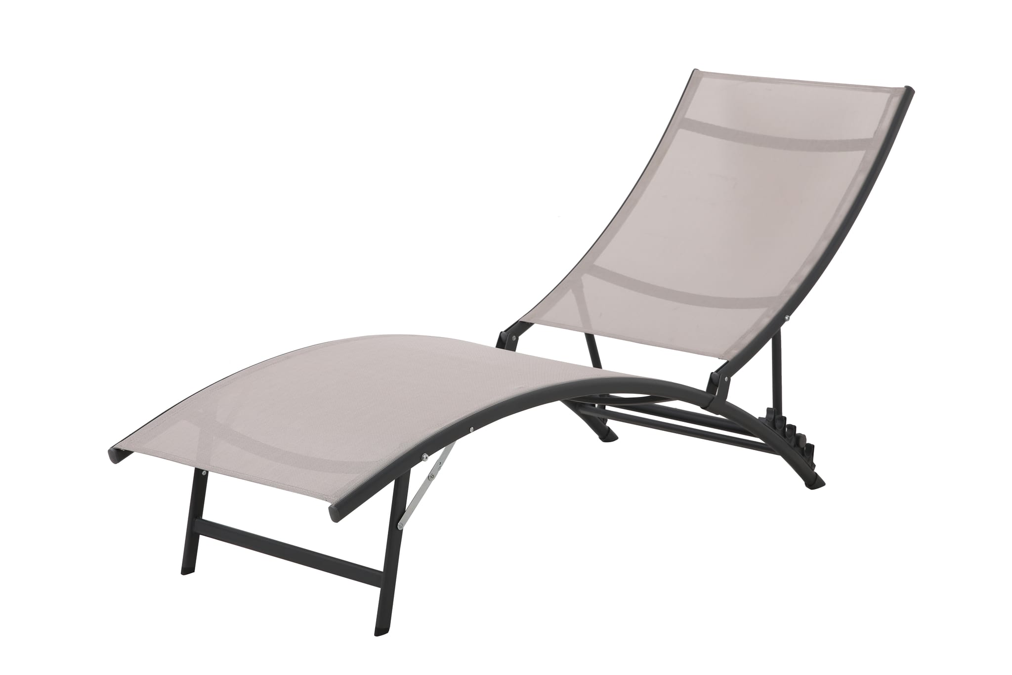 Bain de soleil pliable acier textilène taupe Farniente ECLOZ