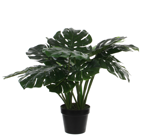 DPI - Monstera artificiel en pot plastique noir H.90 cm - Gamm vert