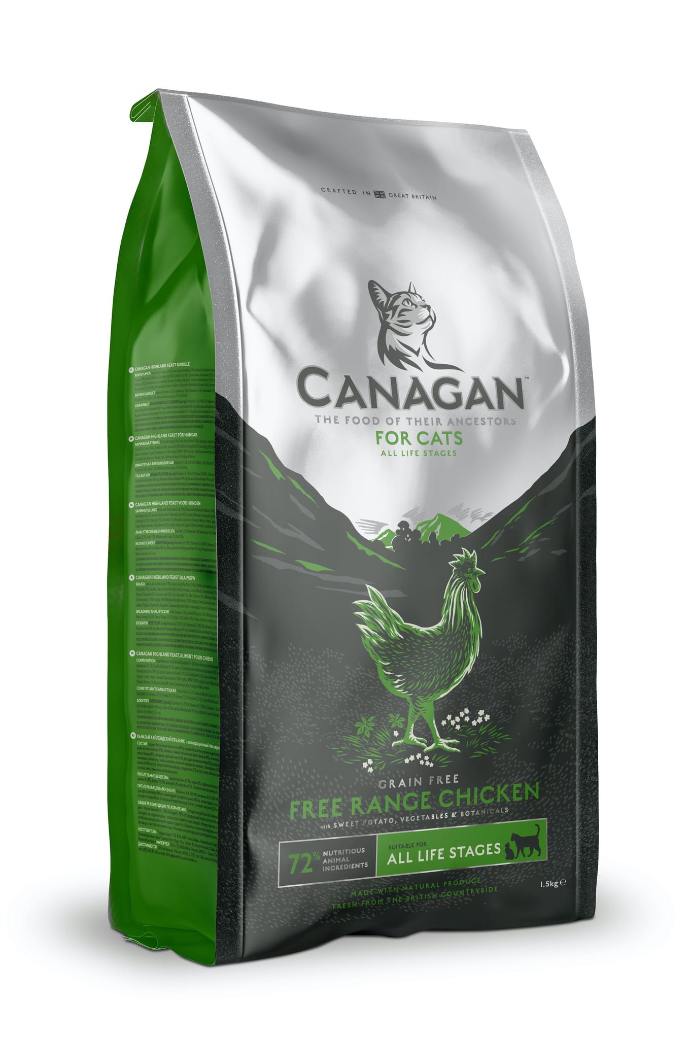 Croquettes chat au poulet fermier sans céréales 8 kg - Canagan