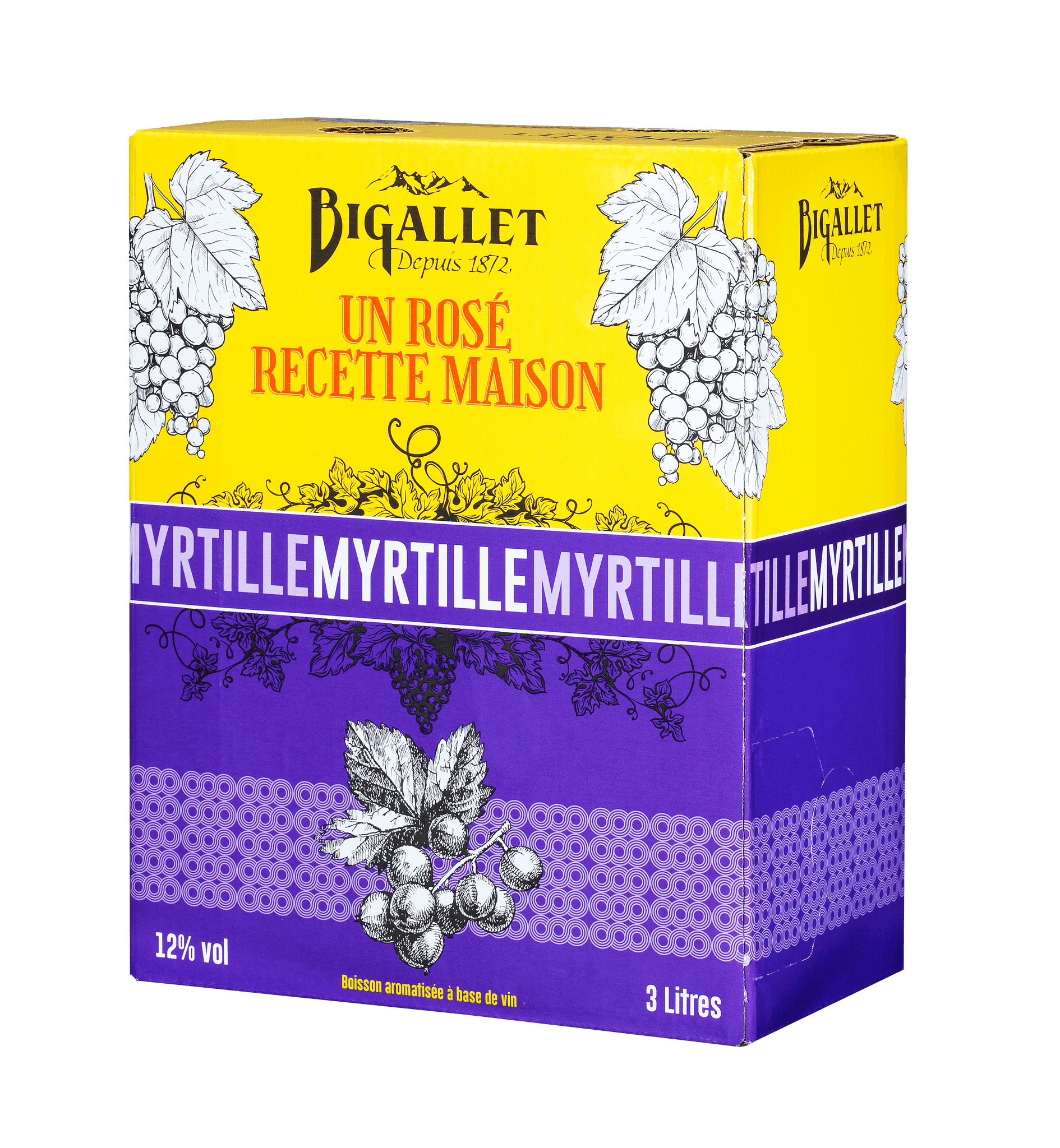 Rosé myrtille 12° Bib 3 L - Bigallet