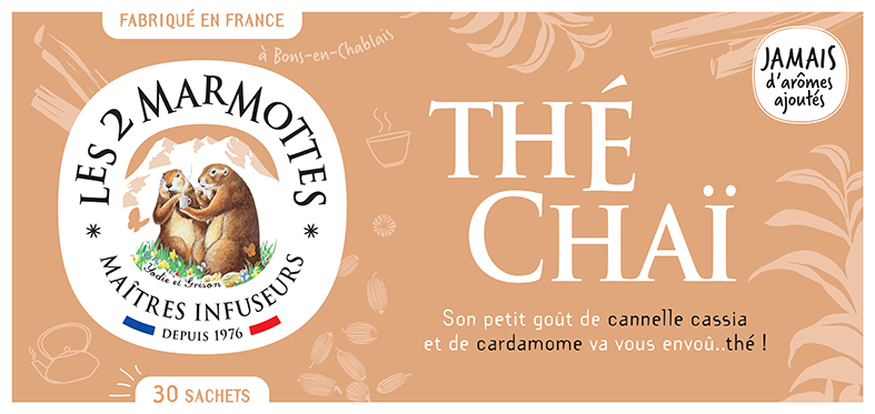Les 2 Marmottes - Thé Chaï 30 sachets - Gamm vert