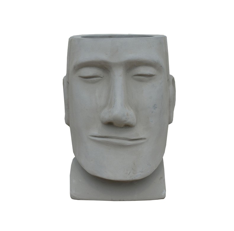Pot visage en ciment - L.37 x l.33 x H.47 cm - Jardiland