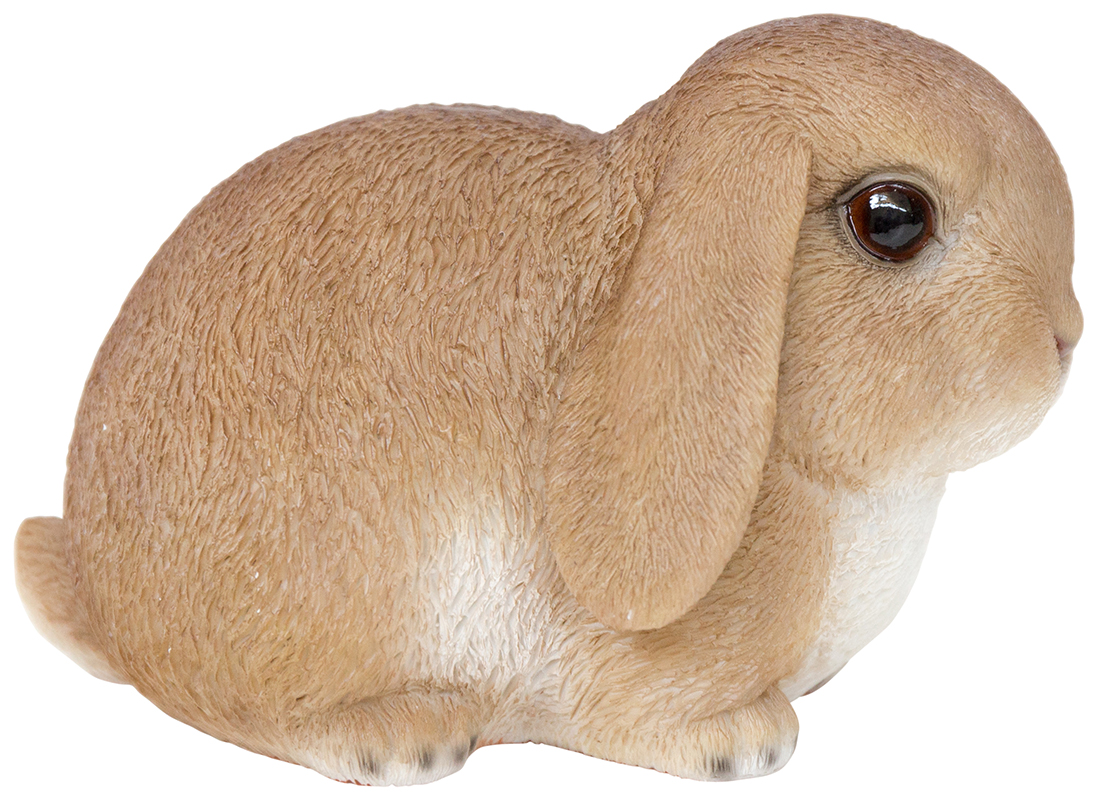 Petit lapin blanc marron polyrésine L.16,5 x l.10 x H.10,5 cm - Gamm vert