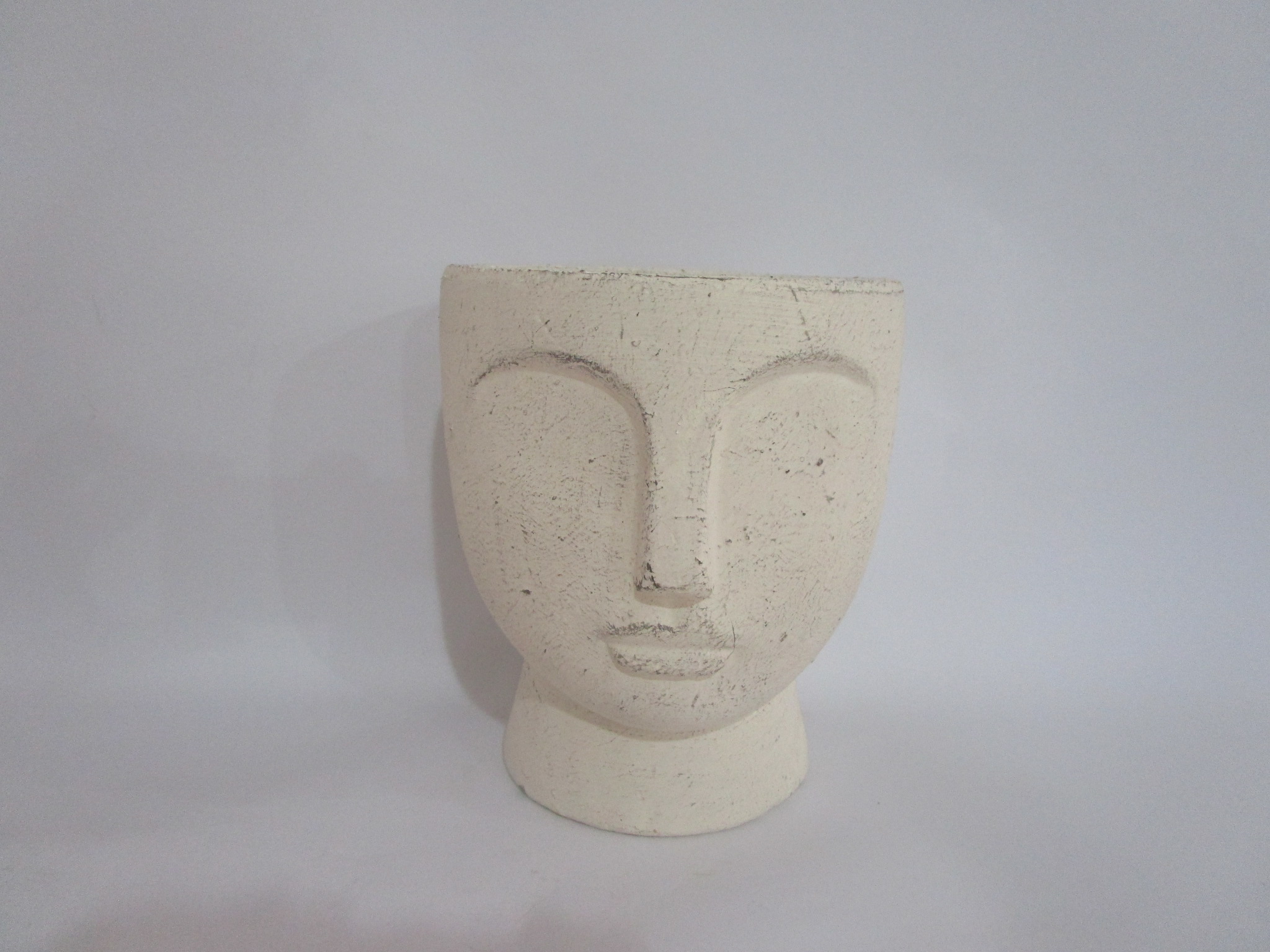 Cache-pot Visage Femme en fibre argile L.27 x l.21 x H.34,5 cm - Jardiland