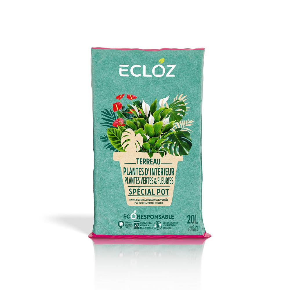 ECLOZ - Terreau plantes d'intérieur Spécial pot 20 L