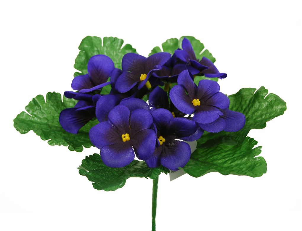 Sardeco - Piquet de fleurs de violettes artificielles H.20 cm - Gamm vert