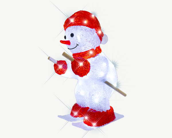 bonhomme de neige avec chapeau lumineux, sonore et motorisé 56cm