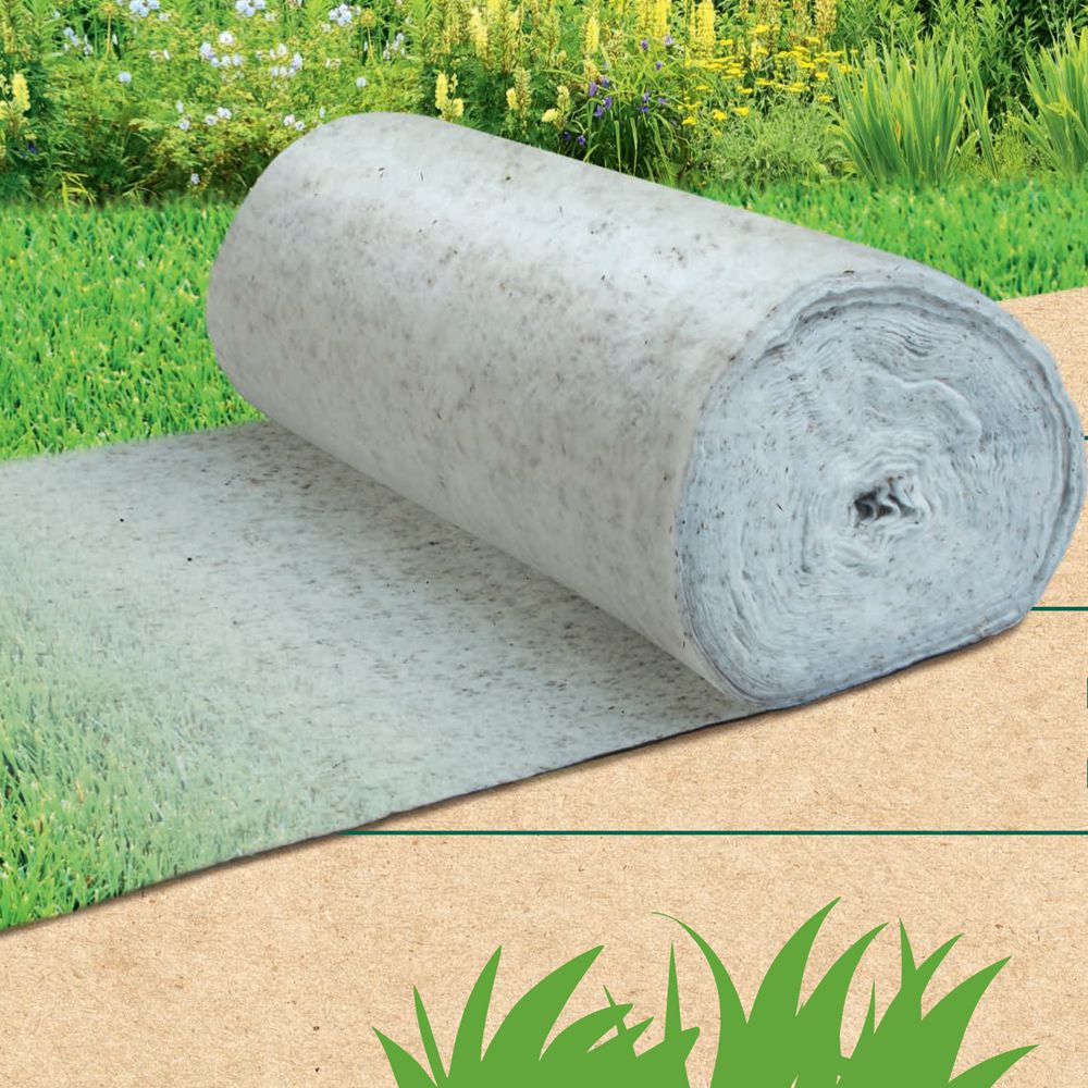 Grotrax Tapis de graines de gazon biodégradable et engrais tout en un, 4,6  m2 de vert toute l'année pour pelouse, aire pour chien et ombre, à rouler