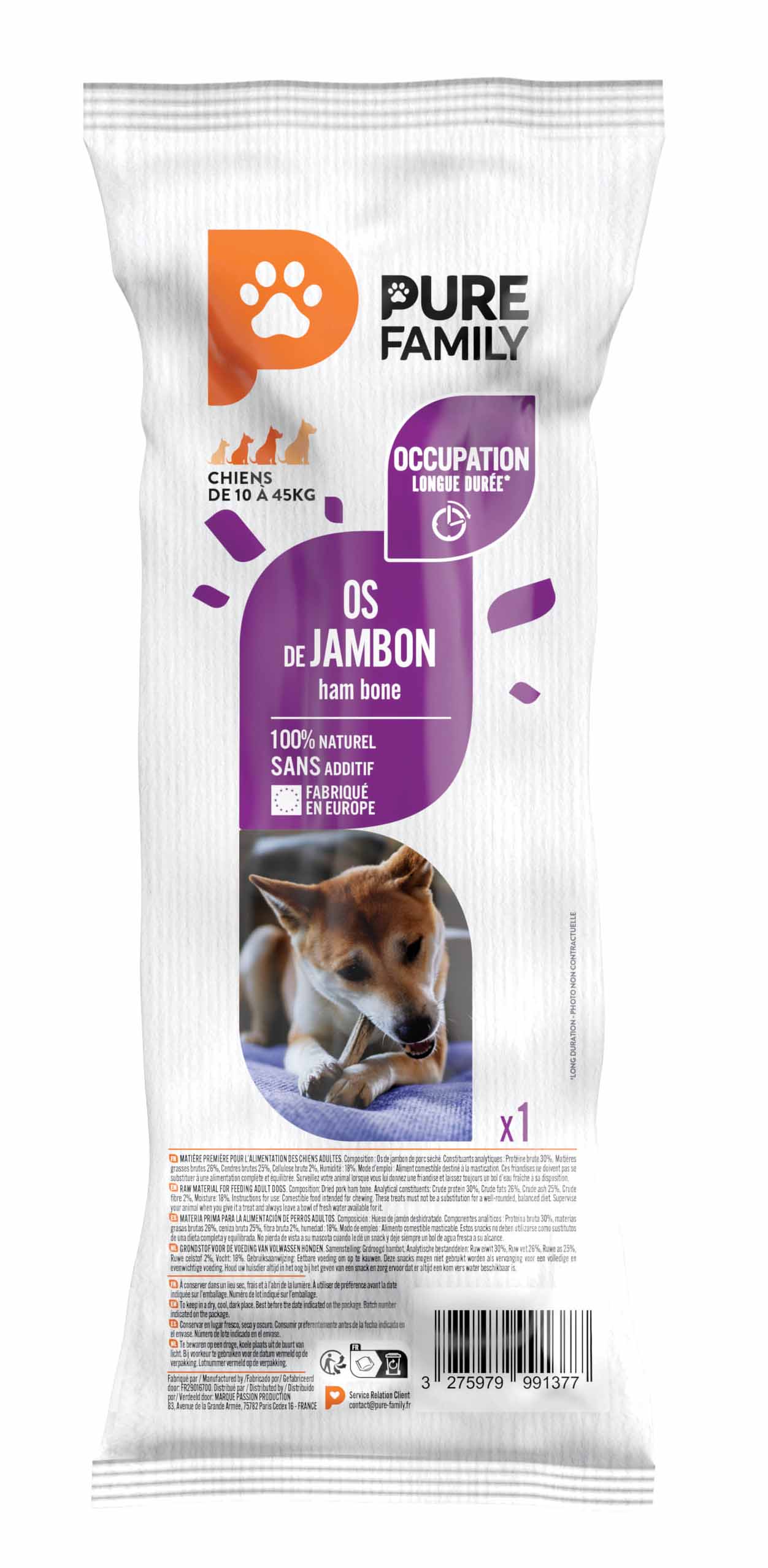 Os de jambon pour chien XXL 1.5kg - Friandises pour chiens