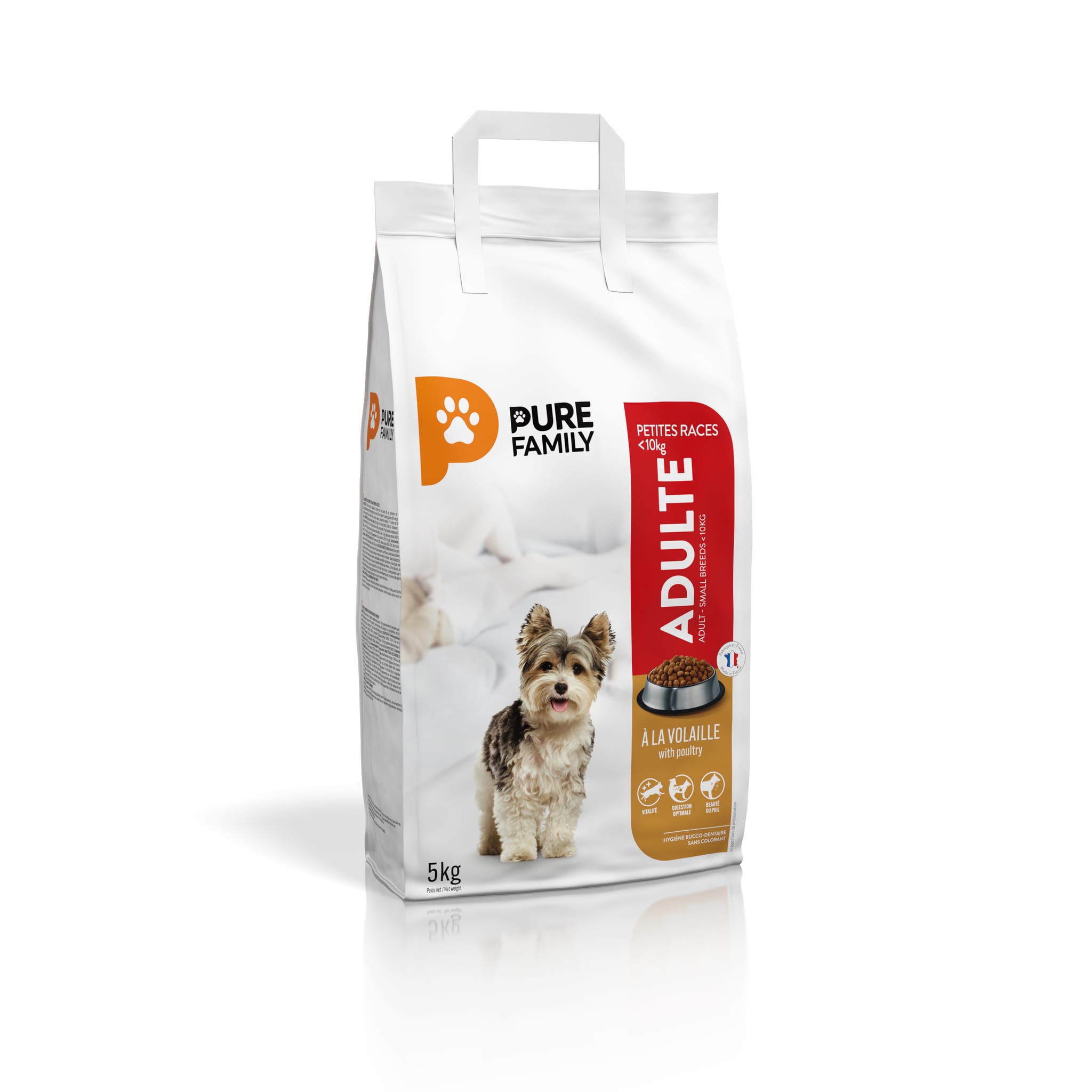 Croquettes chien de petite taille volaille 5kg - Pure Family