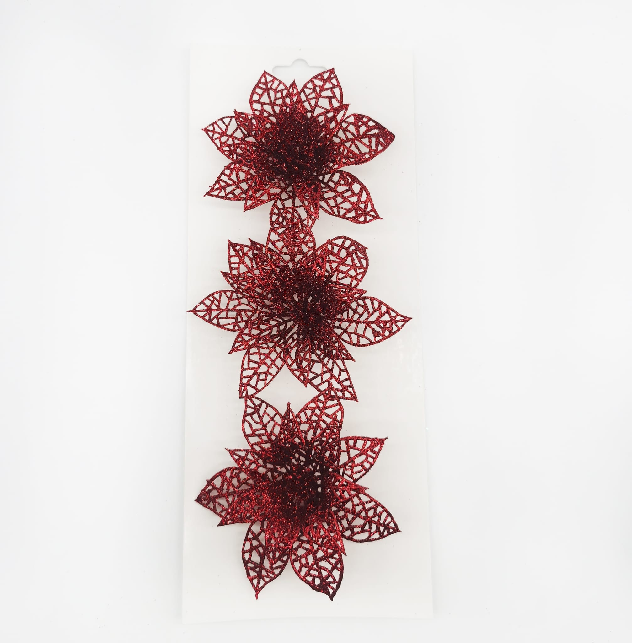 Clip Poinsettia Rouge x 3- Ecloz