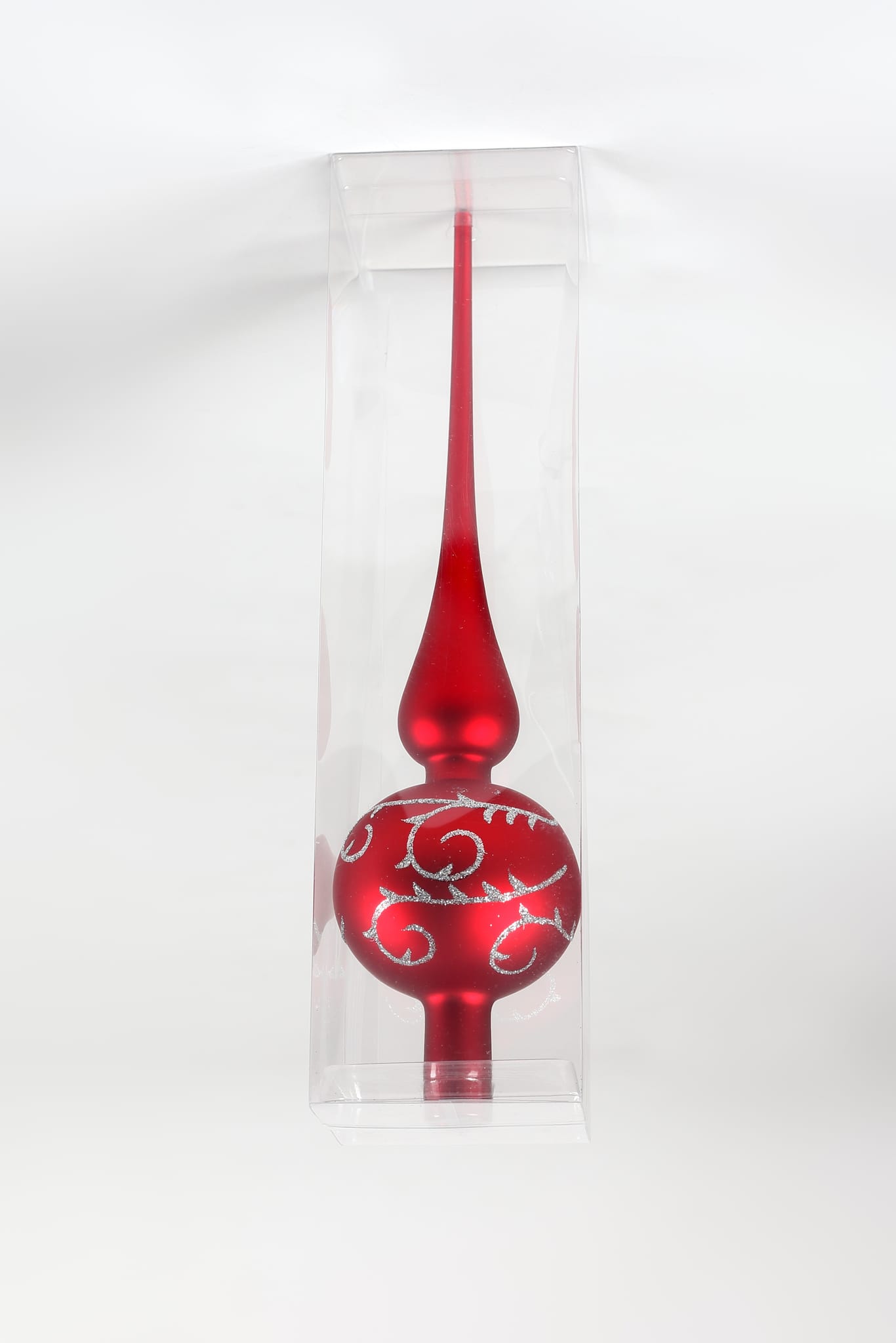Cimier pointe en verre - rouge - Ø. 8 cm - ECLOZ
