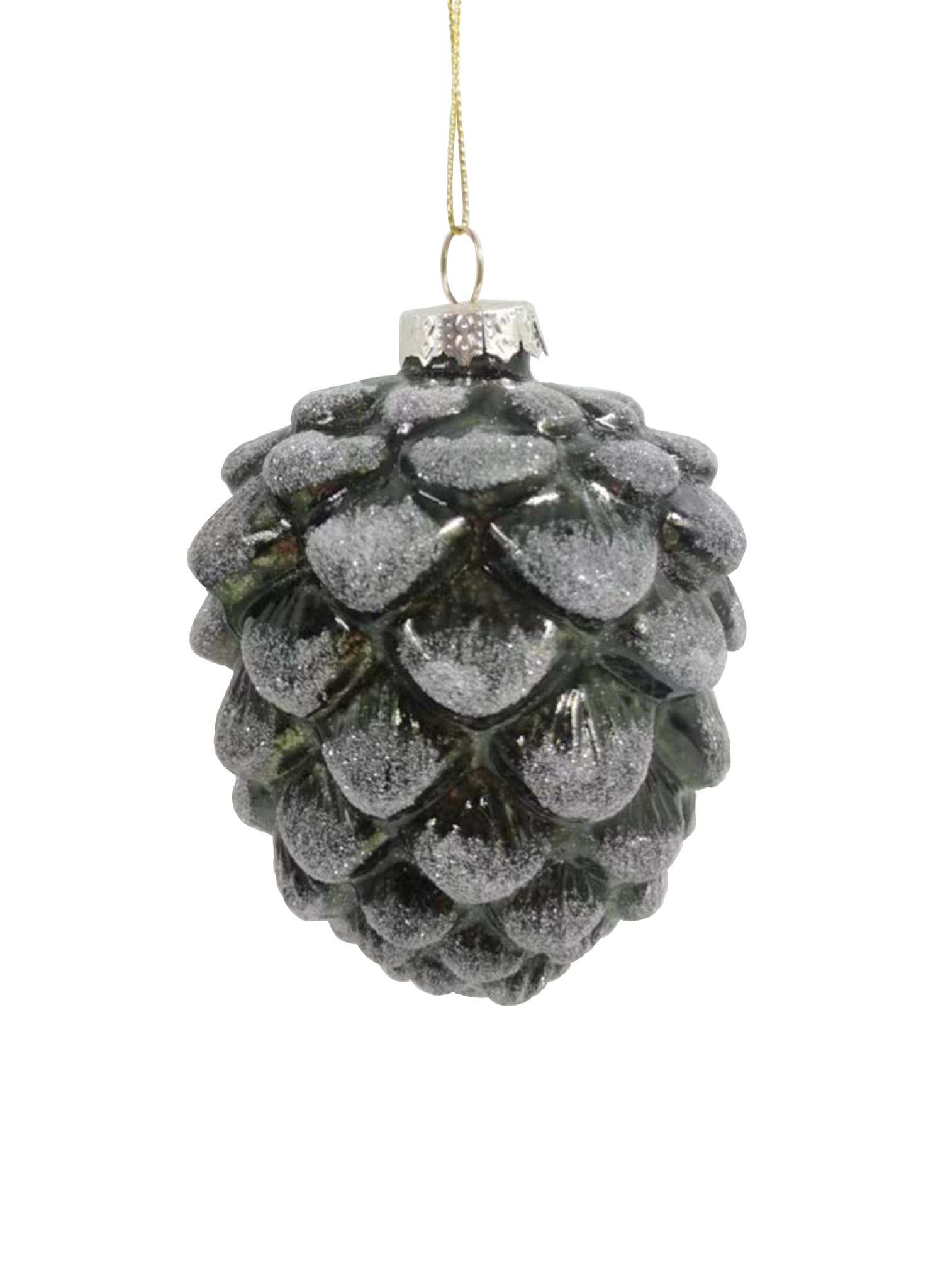 Suspension Pomme de pin Kaki, hauteur 11 cm- ECLOZ
