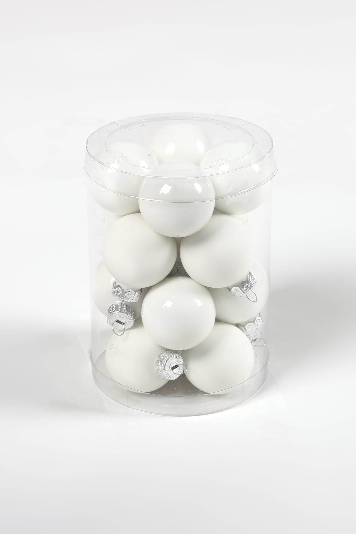 Lot de 16 boules de Noël en verre - blanc - Ø. 3,5 cm - ECLOZ