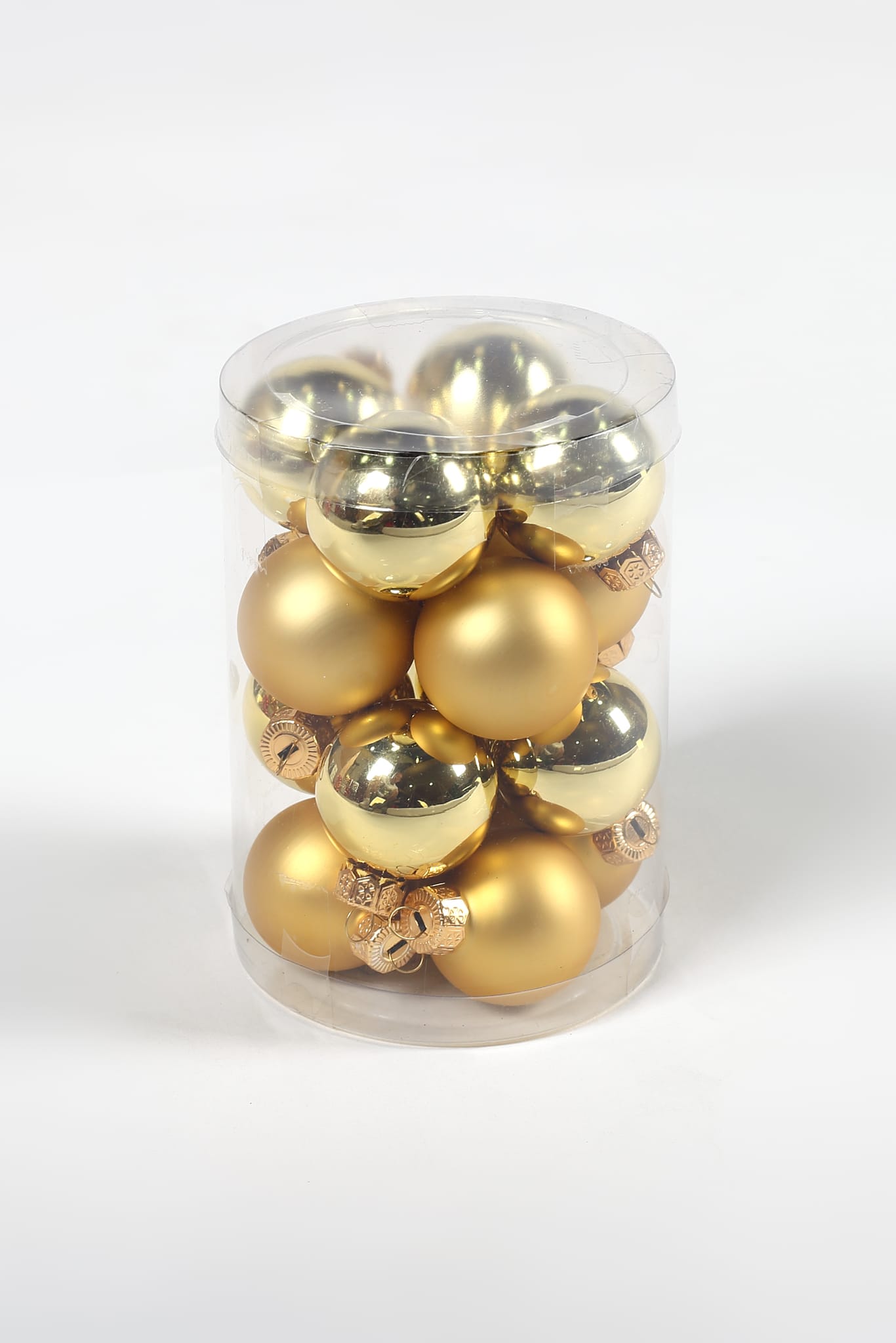Lot de 16 boules de Noël en verre - doré - Ø. 3,5 cm - ECLOZ