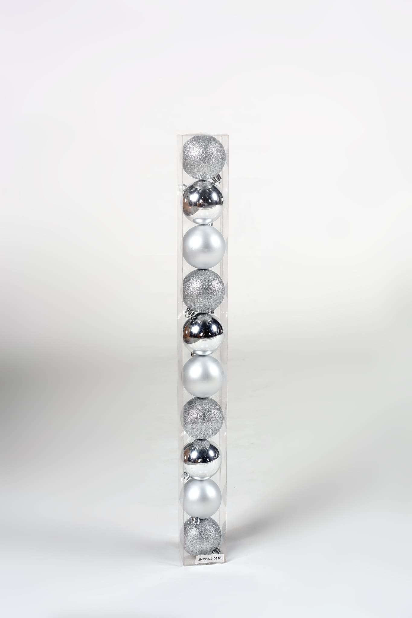 Tube de 10 boules de Noël incassables - argent - Ø. 6 cm - ECLOZ