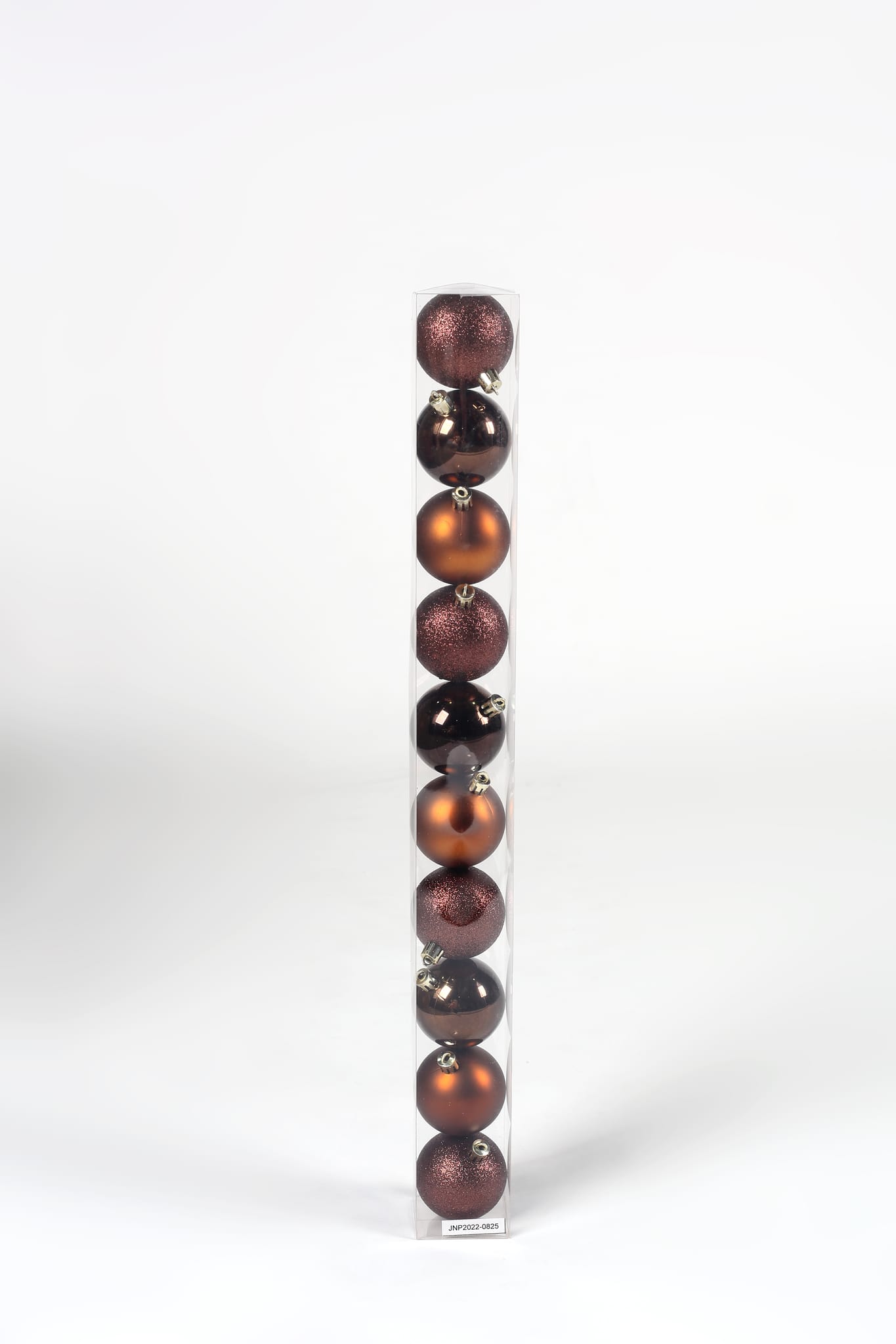 Tube de 10 boules de Noël incassables - marron - Ø. 6 cm - ECLOZ