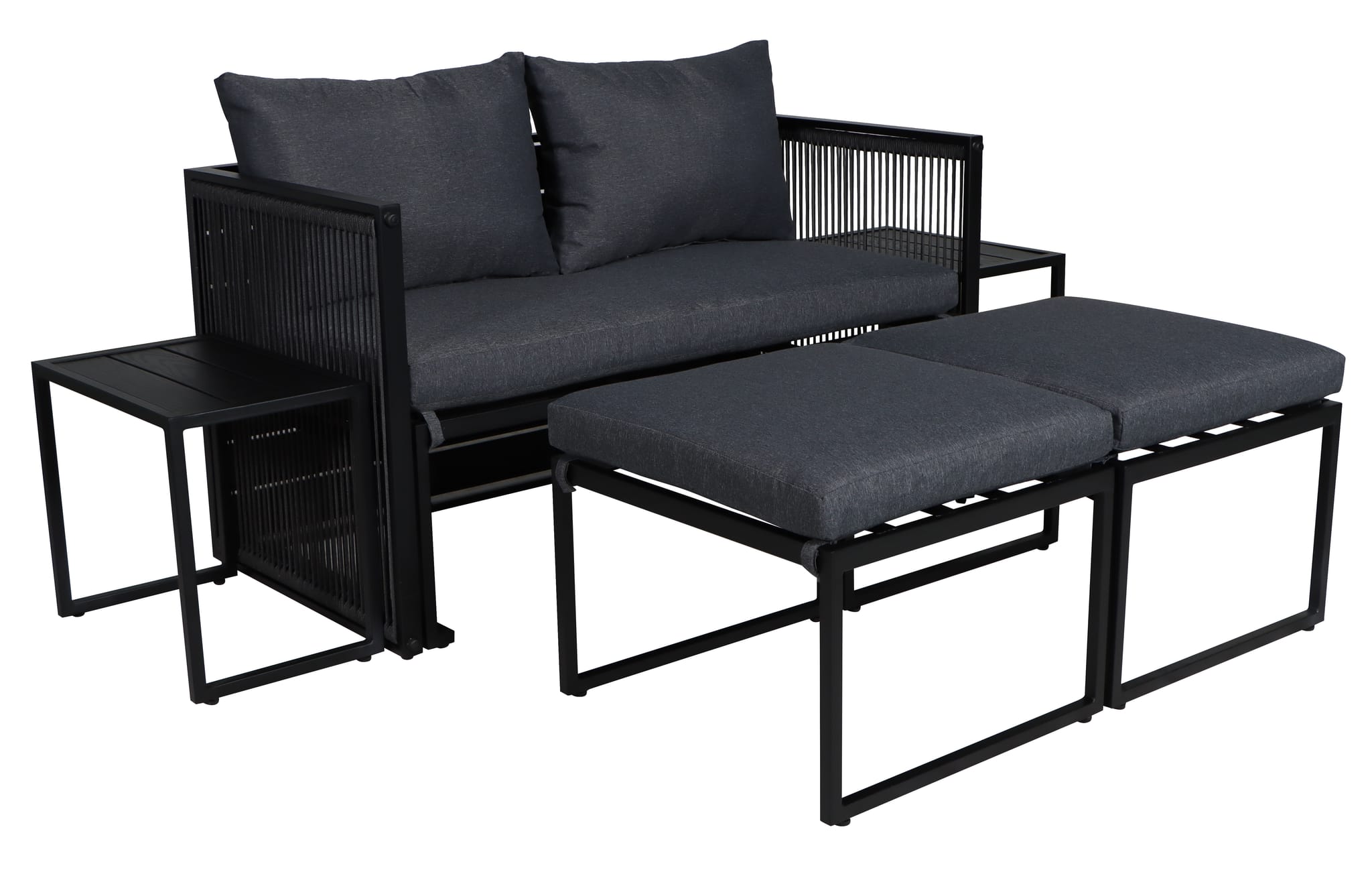 Salon de jardin détente acier et corde Diego ECLOZ