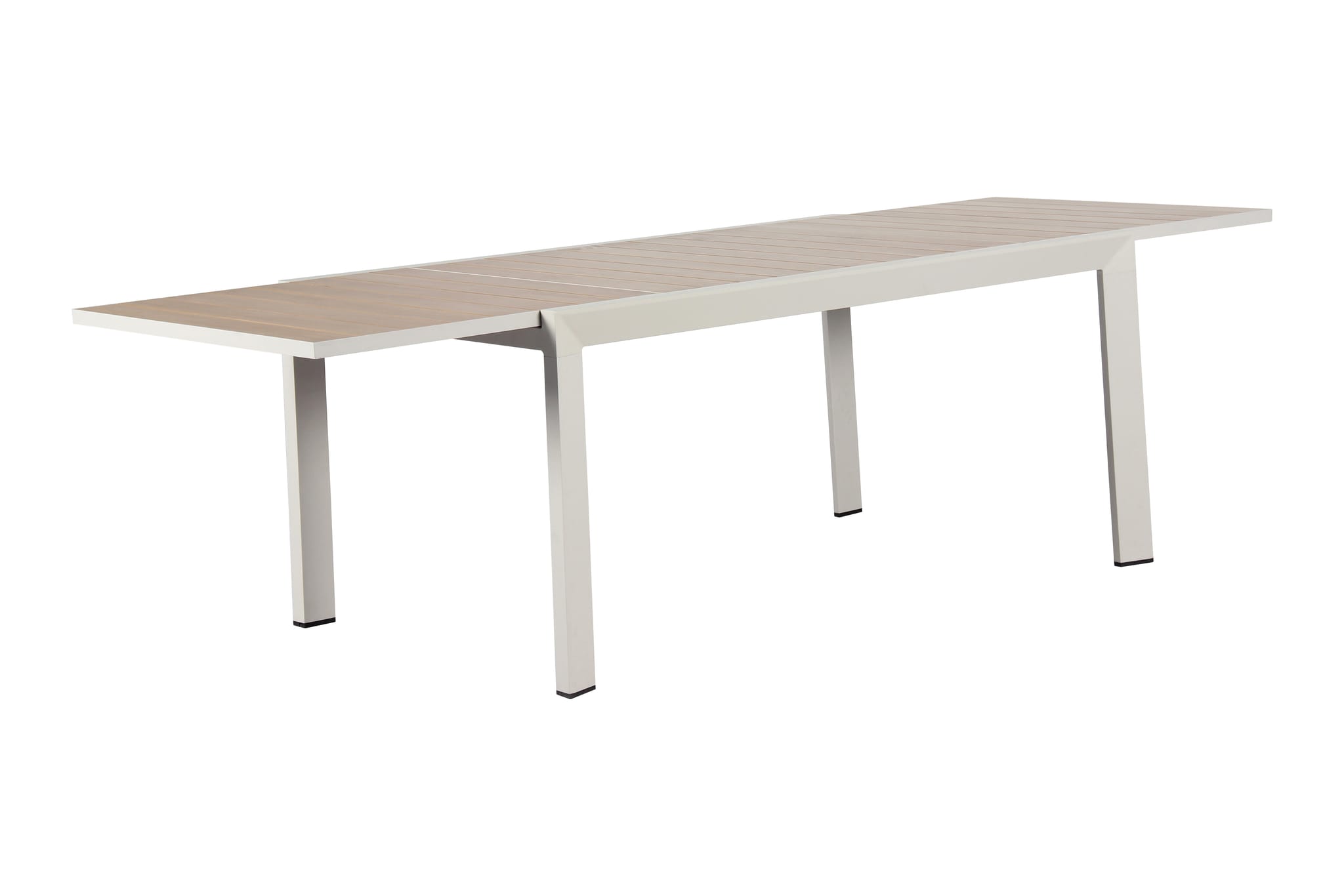 Table de jardin à rallonge 12 pers. alu effet bois Chypre ECLOZ
