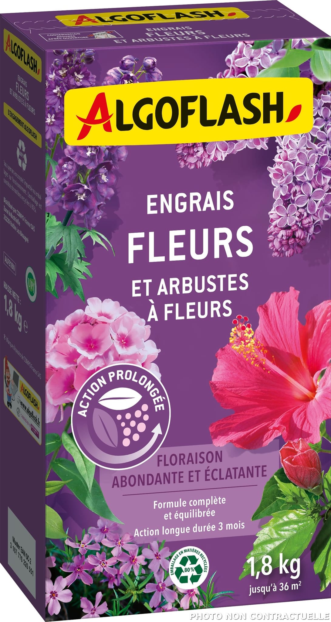 Engrais fleurs et arbustes à fleurs action prolongée 1,8 kg - Algoflash