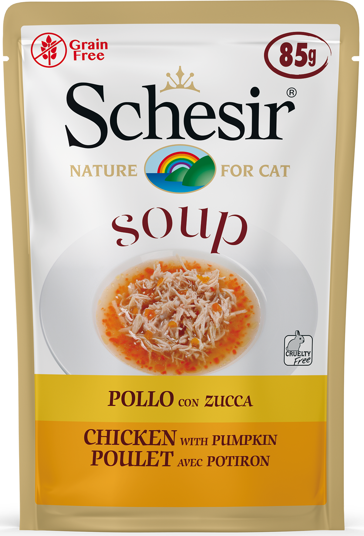 SCHESIR CHAT SOUPE POULET/CITROUILLE s/ 85gr - Gamm vert