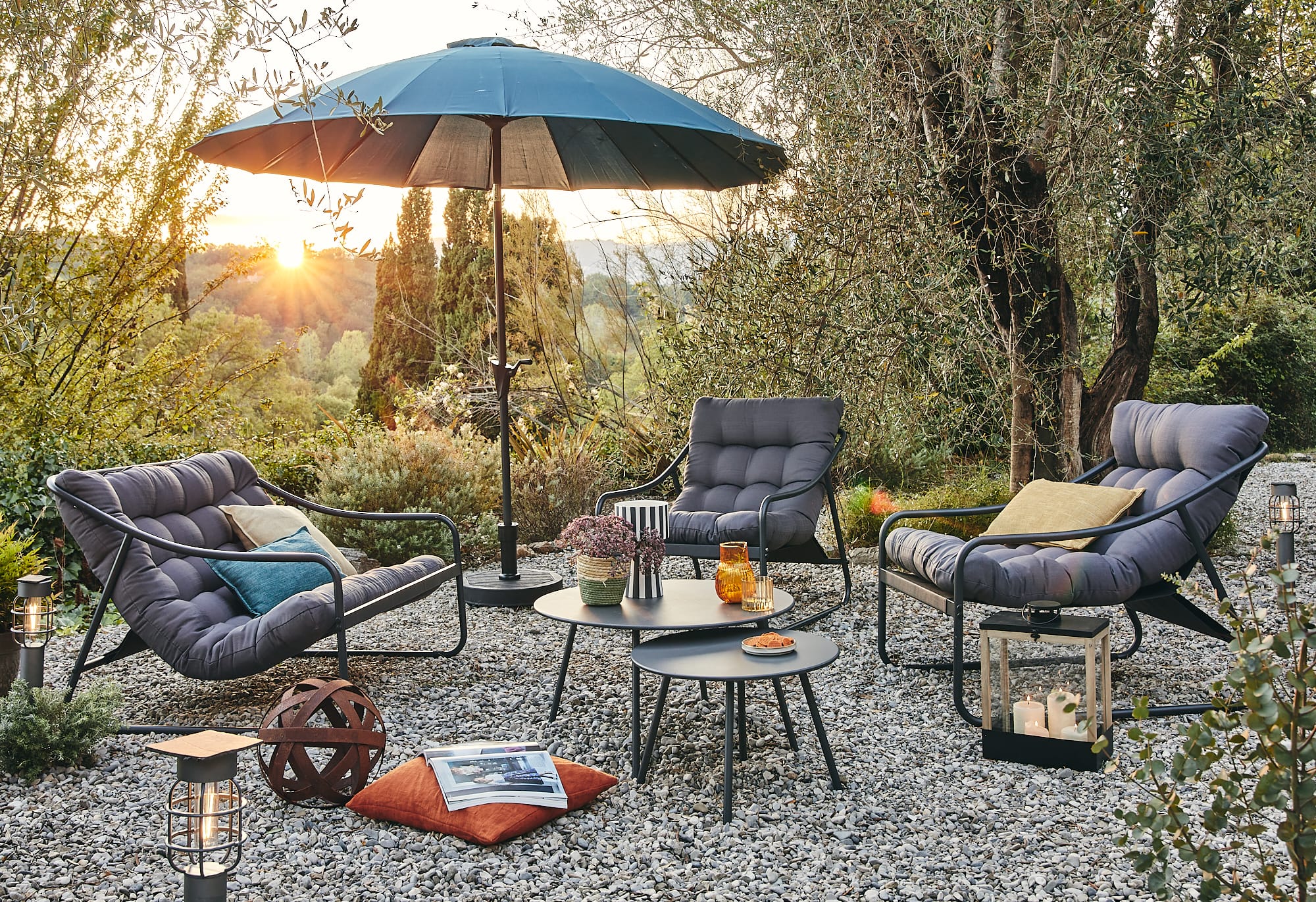 Salon de jardin aluminium 4 personnes Bord d'Eau Proloisirs