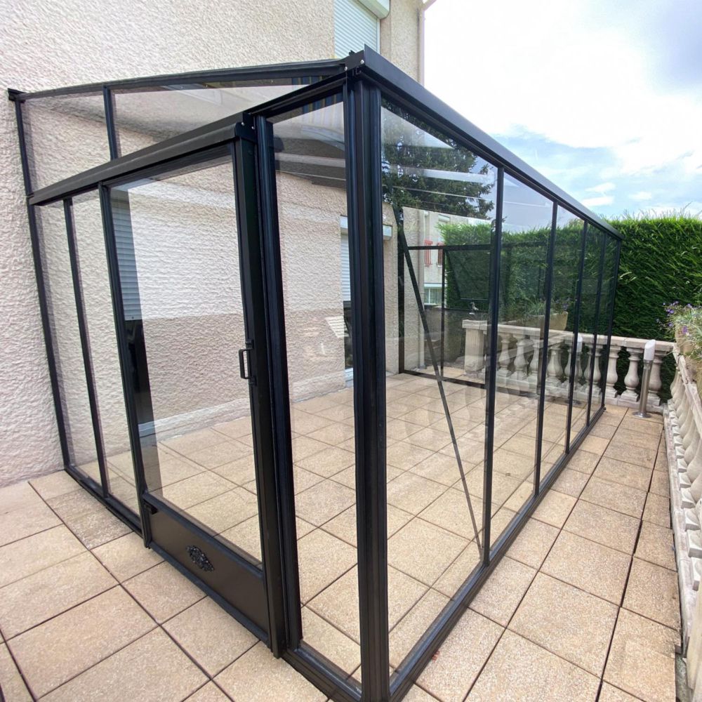 Serre adossée Altan 3 en polycarbonate 4 mm 1.3 m² - SERRES-ET-ABRIS.