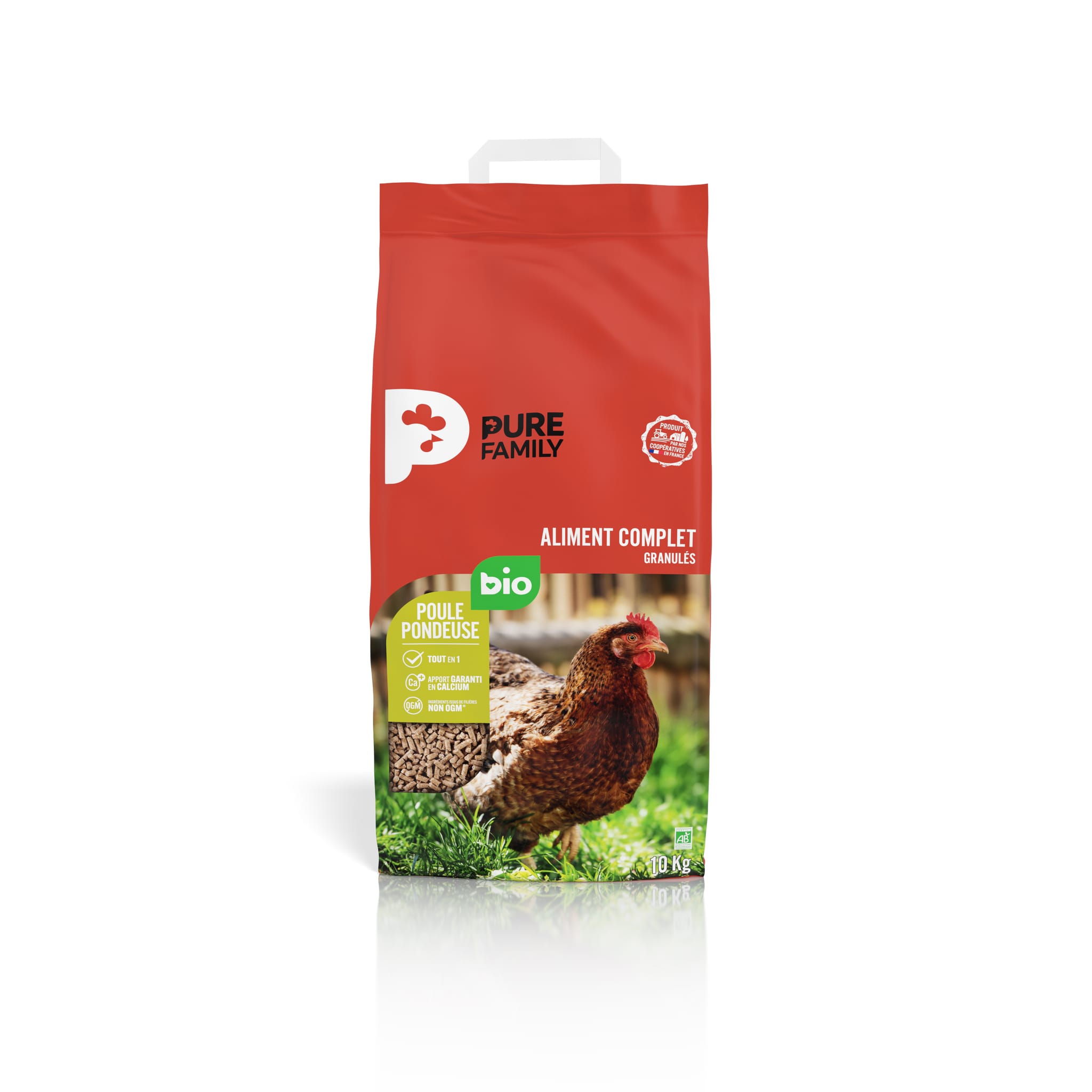 Aliment complet granulés bio poule pondeuse 10 Kg – Pure Family