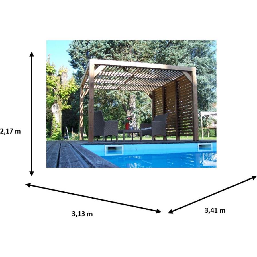 Pergola en bois massif traité très haute température pas cher