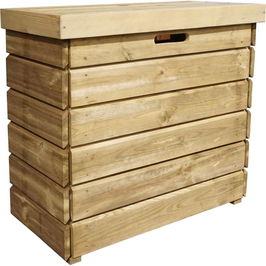 Armoire de jardin en bois traité à toit plat avec plancher Théo - Gamm vert