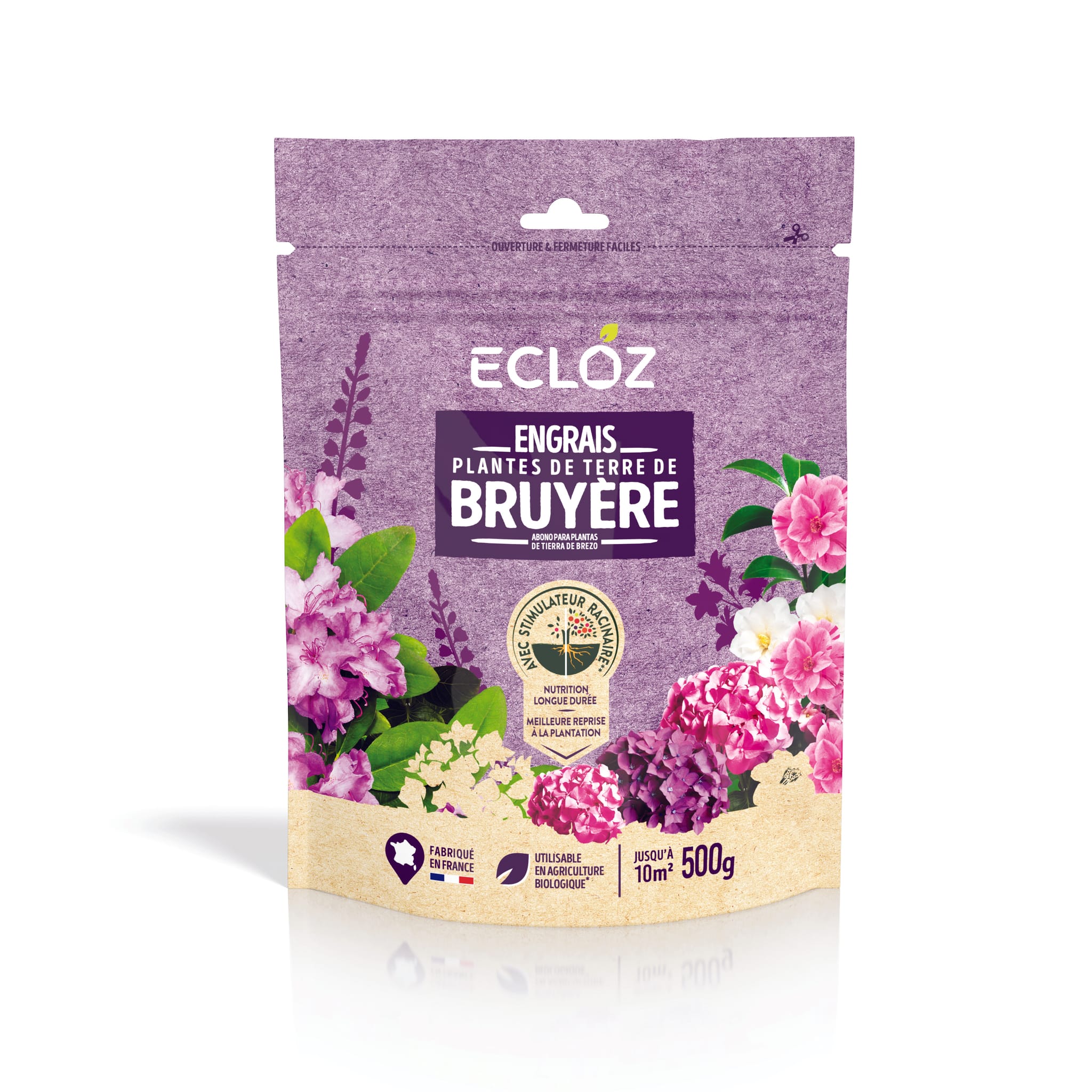 Engrais Plantes de terre de bruyère Doypack 500g - ECLOZ