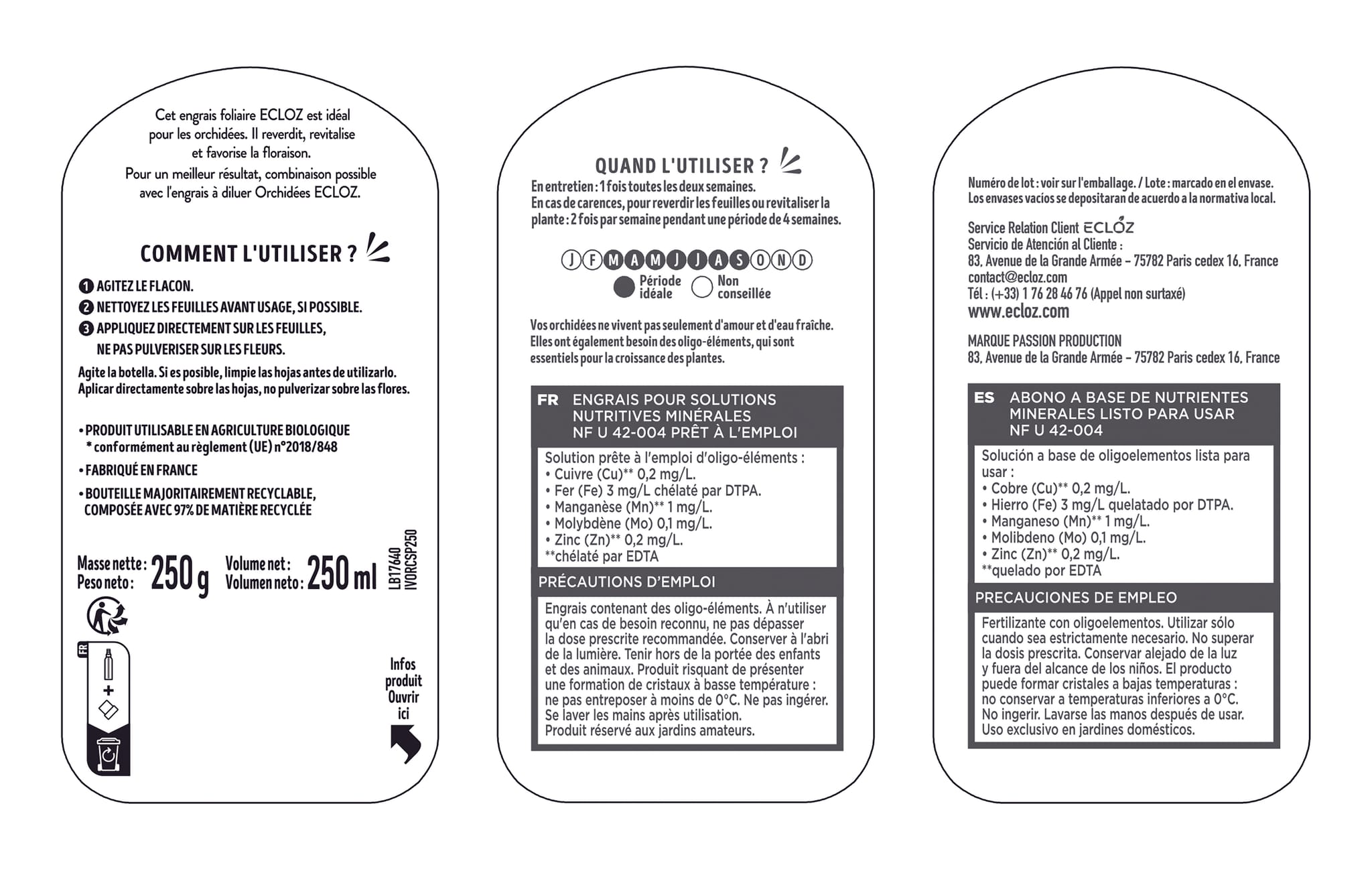 Spray Vital Bio Pour Orchidées Garten Lux - 16 Oligo-éléments - Prêt à L'Emploi 300 Ml