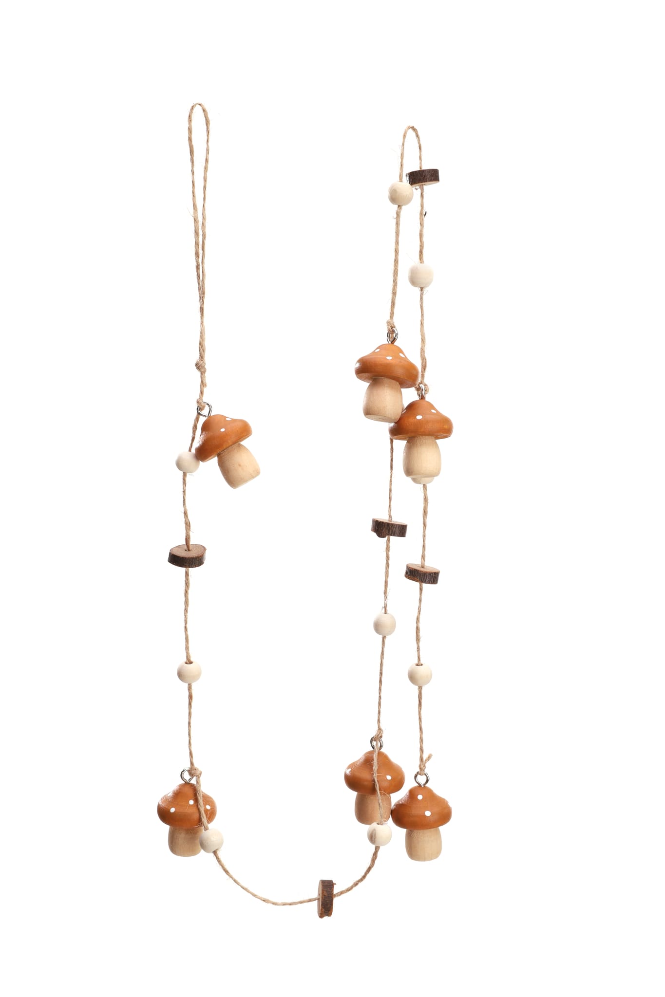 Lot de 3 guirlandes de champignons en bois - taupe, caramel et chocolat - ECLOZ