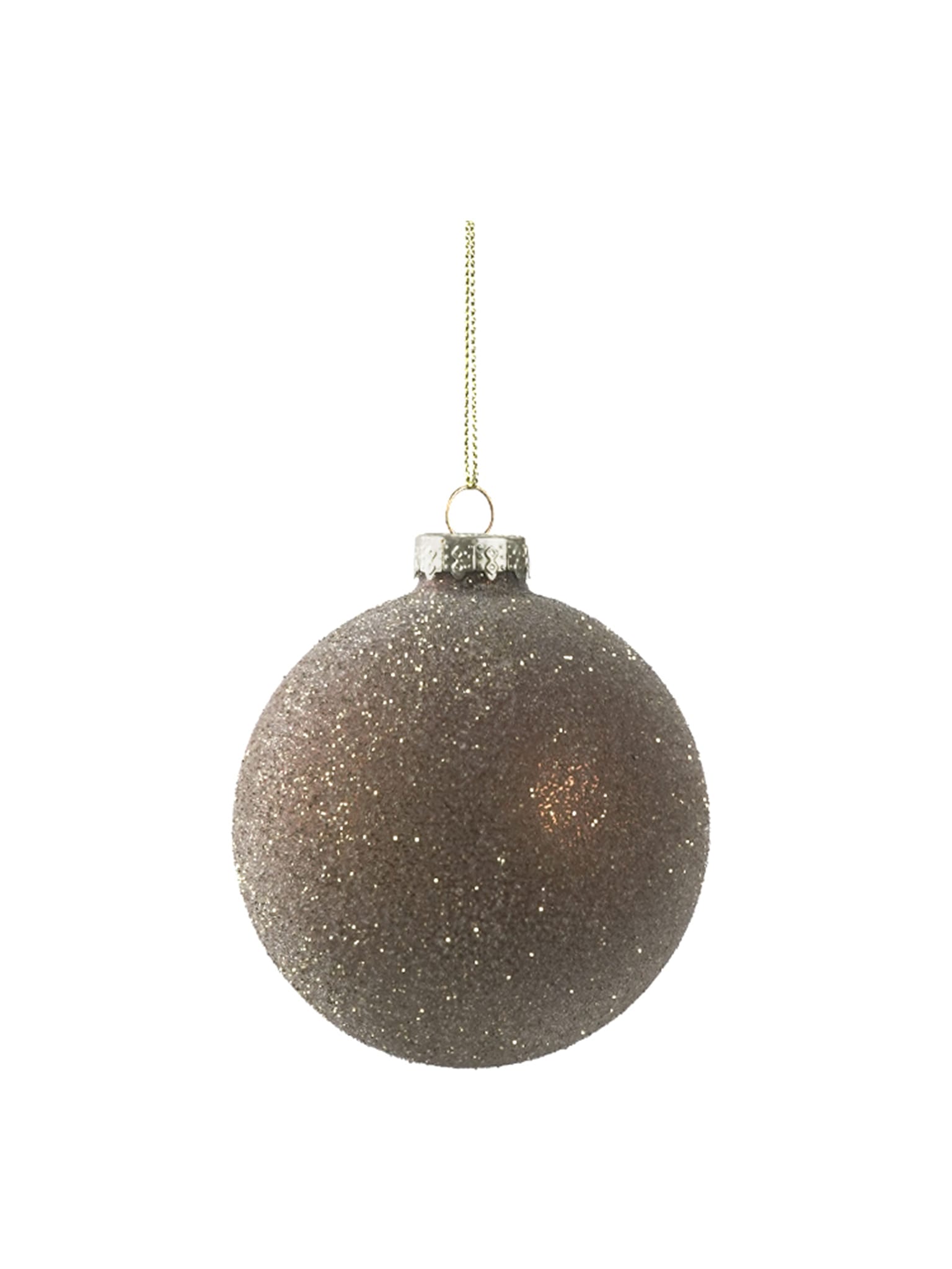 Boule de Noël marron à paillettes Ø 8 cm - ECLOZ