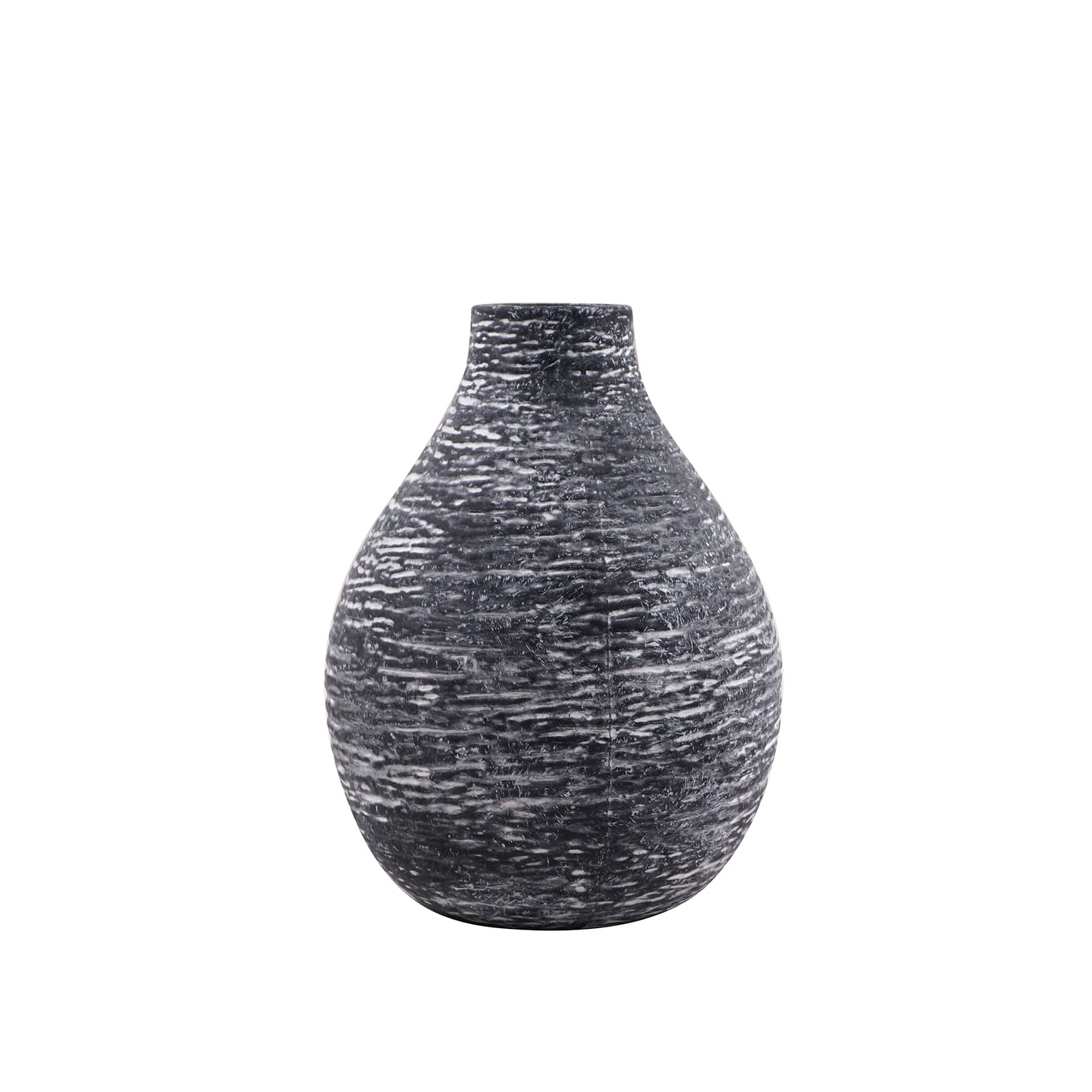Vase en dolomite noir chiné H.22 cm - ECLOZ