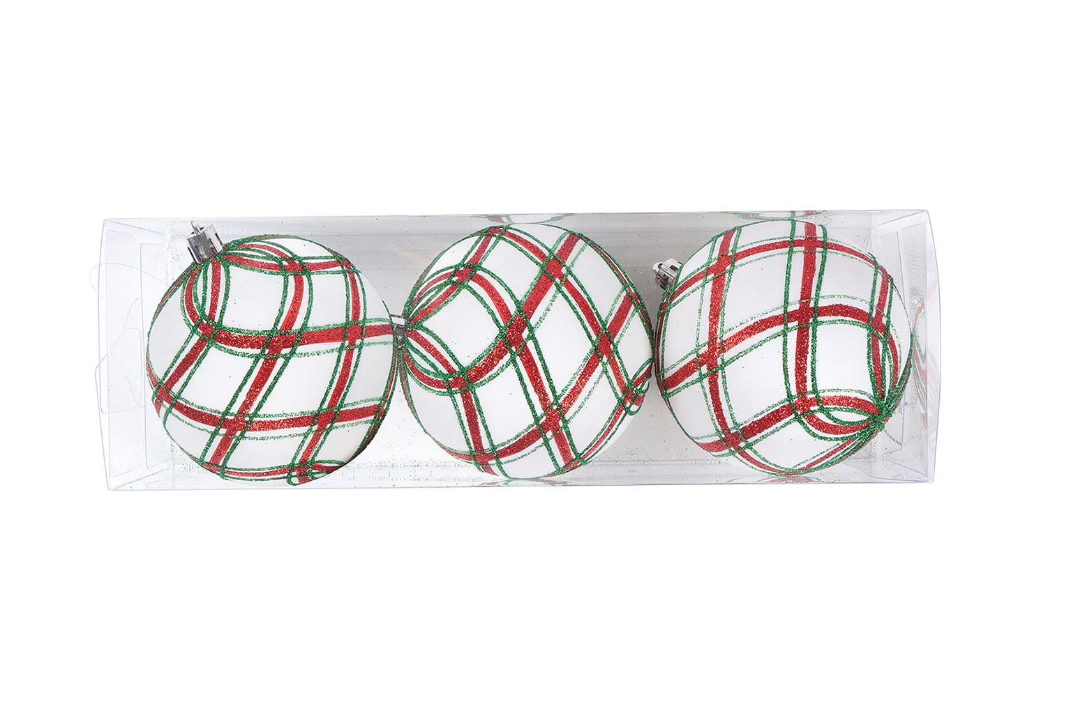 Lot de 3 boules de Noël - tartan - ECLOZ